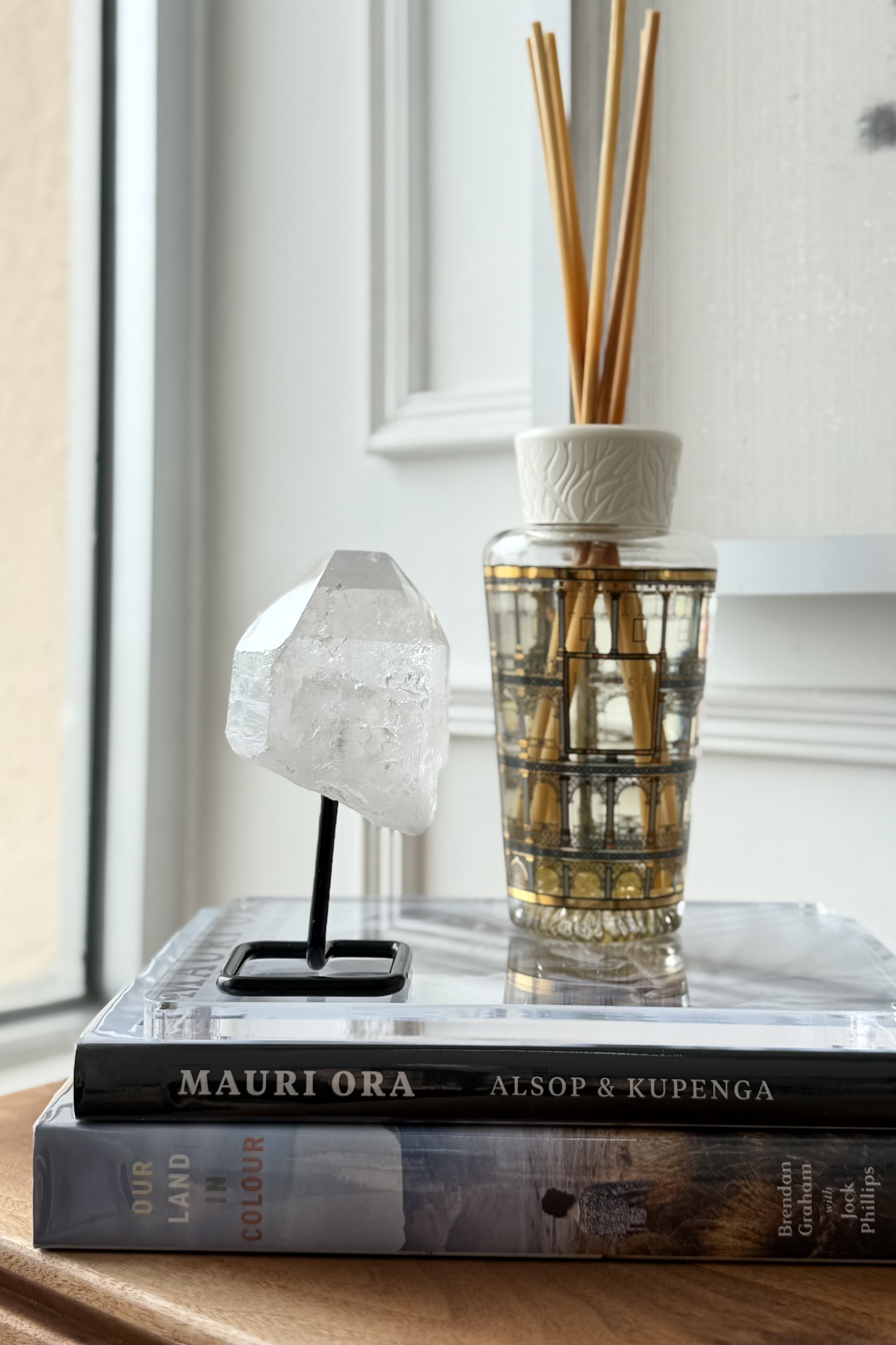 ༒11.7cm白水晶POINT連托架擺設༒ CS7037C8GF78-RA30*6as