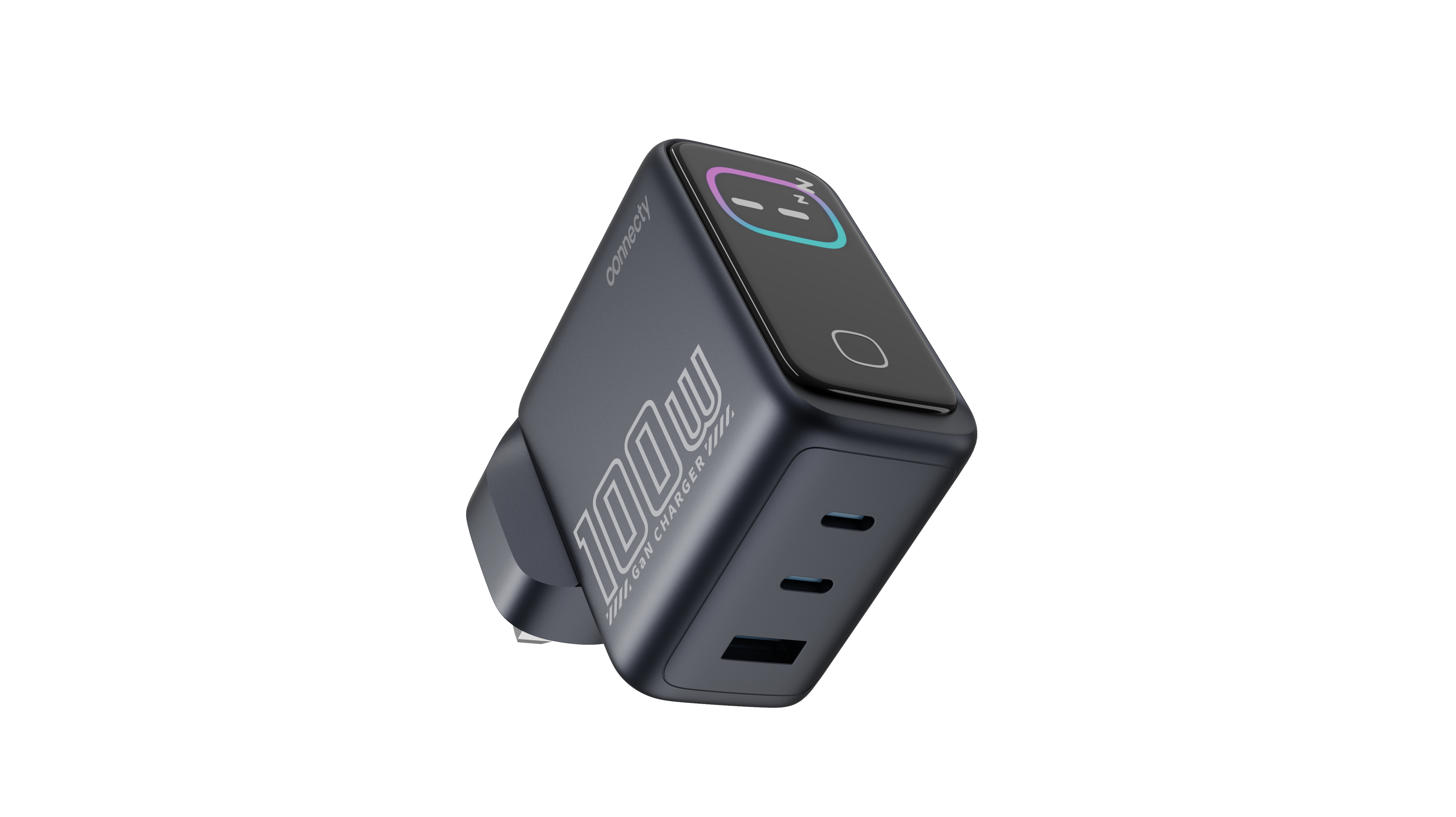 Connecty PowerVision 100W 智慧型 AI TFT GaN 快速充電器 2C1A CA431D [預計8月中出貨]