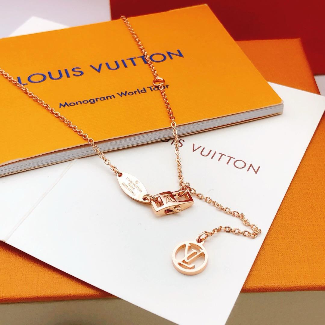 Lv*最新款🆕🆕玫瑰金色綠色貝母頸鏈