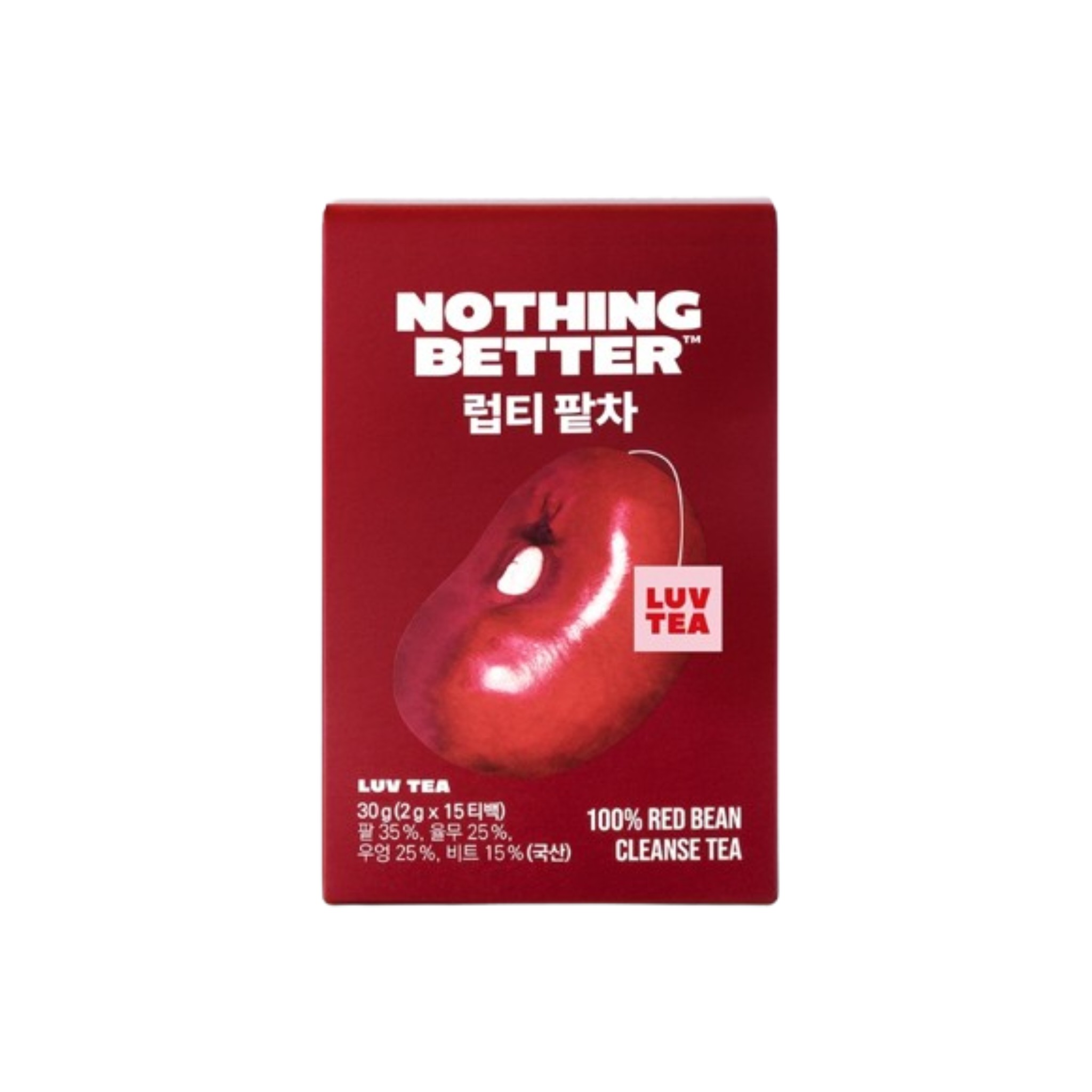 韓國 Nothing Better Luv Tea 除濕排毒 100%天然紅豆茶 一盒15個獨立茶包