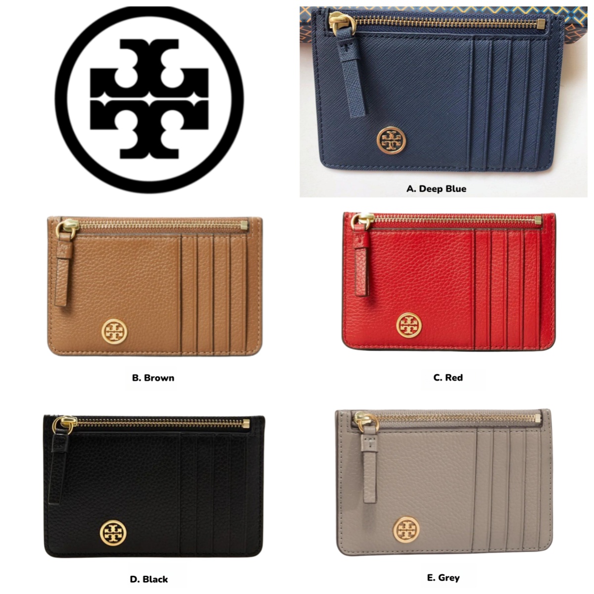 Tory Burch Walker Top-zip Card Case