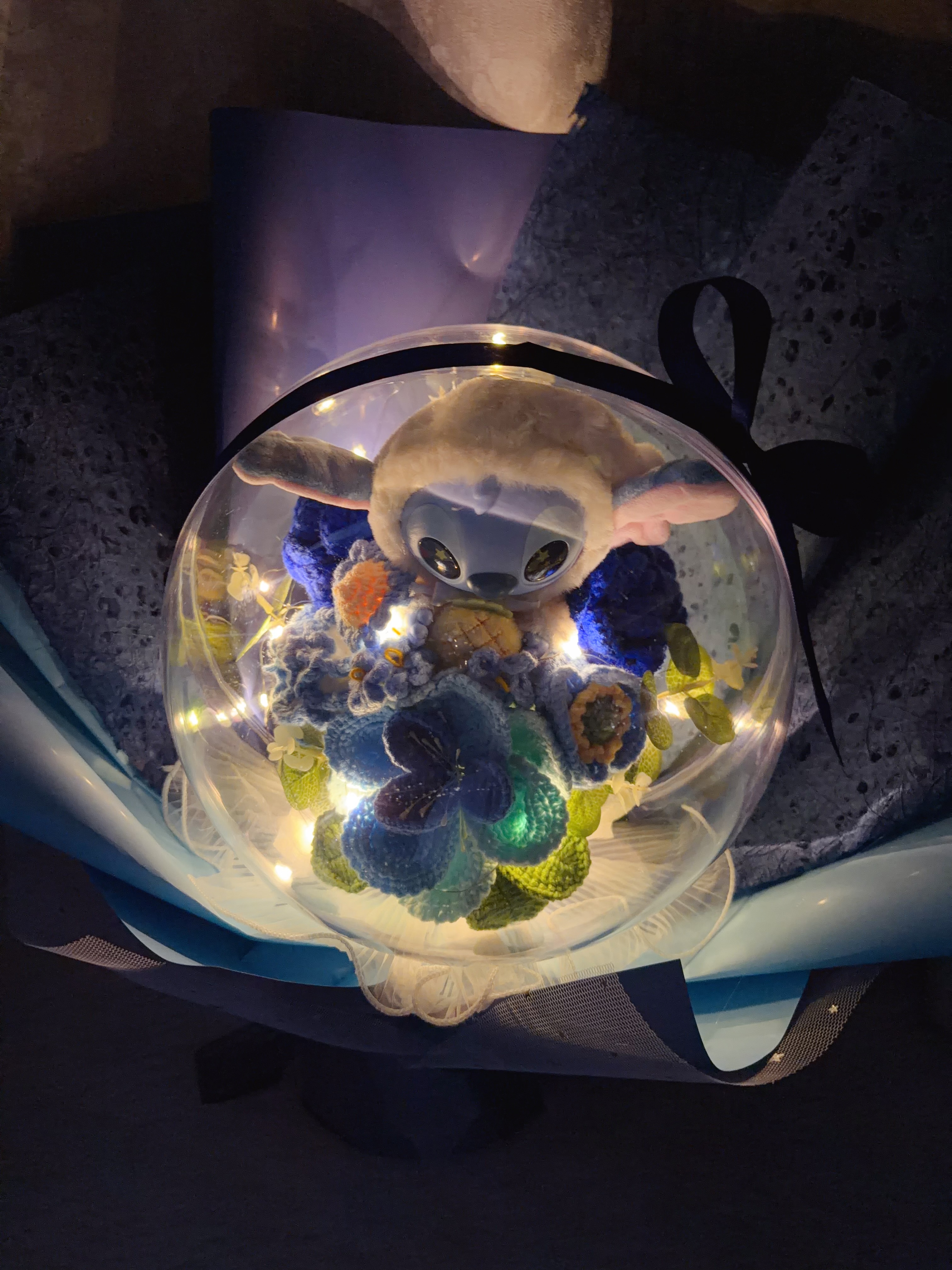 史迪仔波波球編織花束