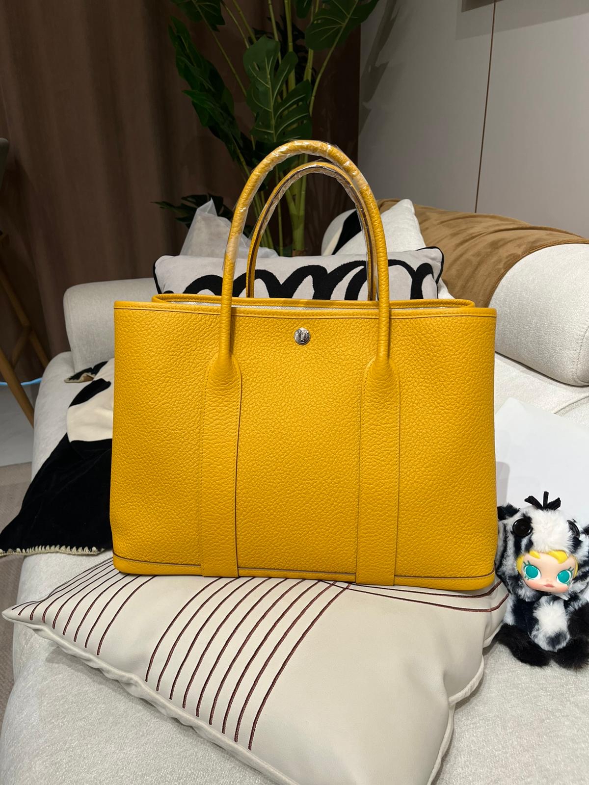 Hermes garden party 36,STAMP C，9D 琥珀黃，100%Authentic,99%new✅塵袋  