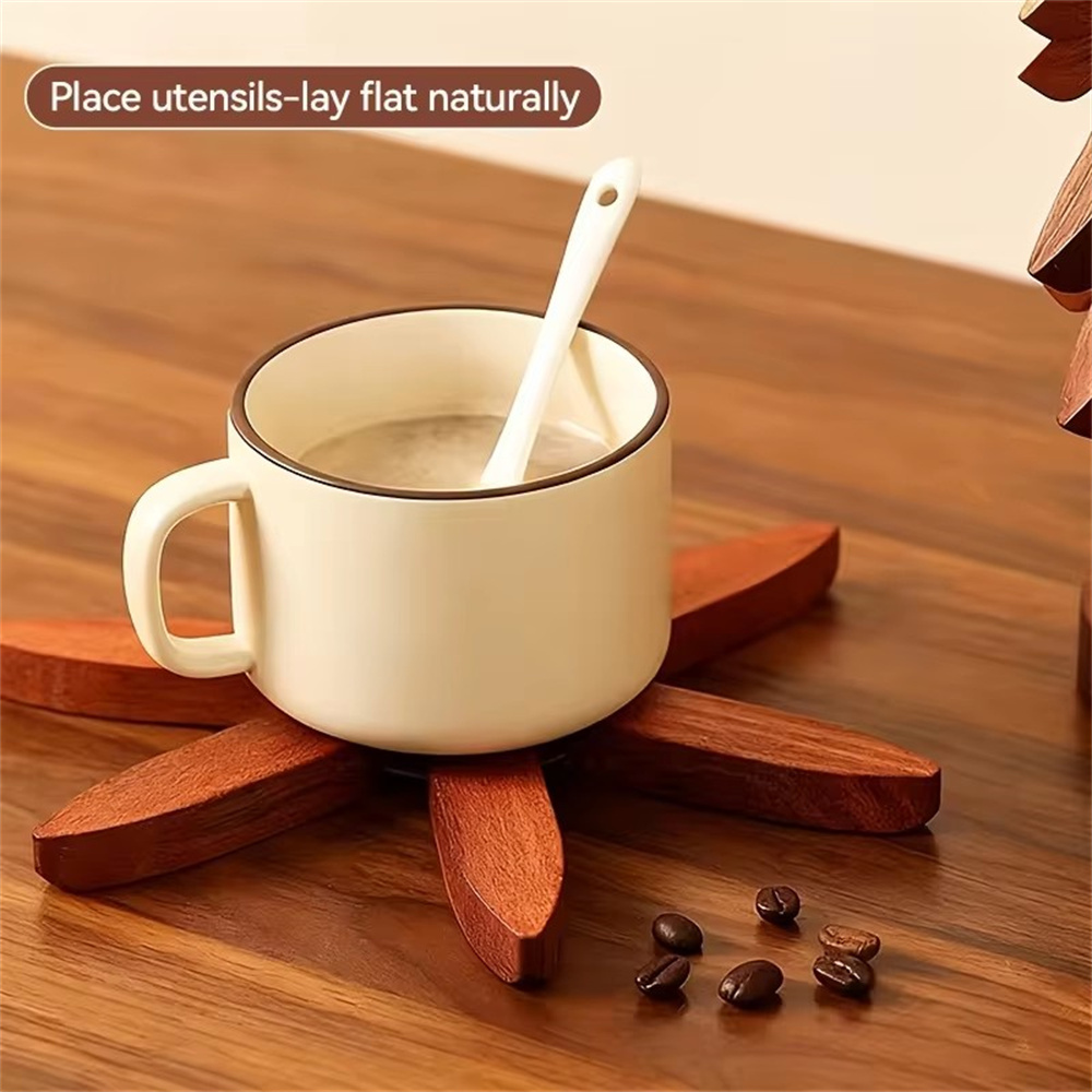 創意裝飾隔熱墊 防燙墊 楠竹檯面擺件 高溫杯墊 鍋墊 [平行進口] HK2744