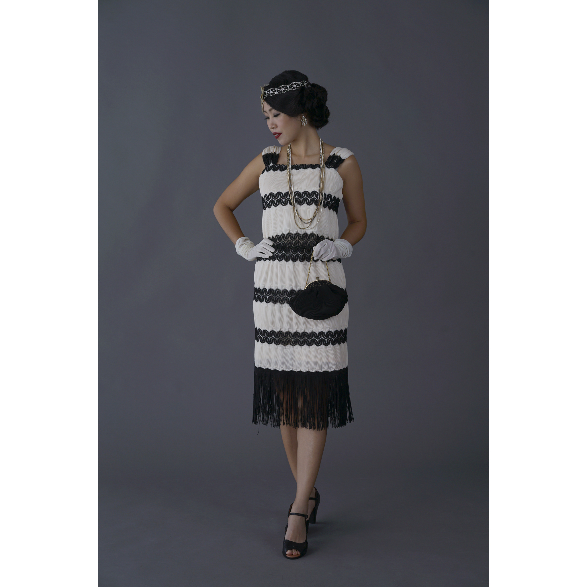 (Ready-Made) 1920s Inspired Party with Gabsty Fringy Flapper Dress (FM087)