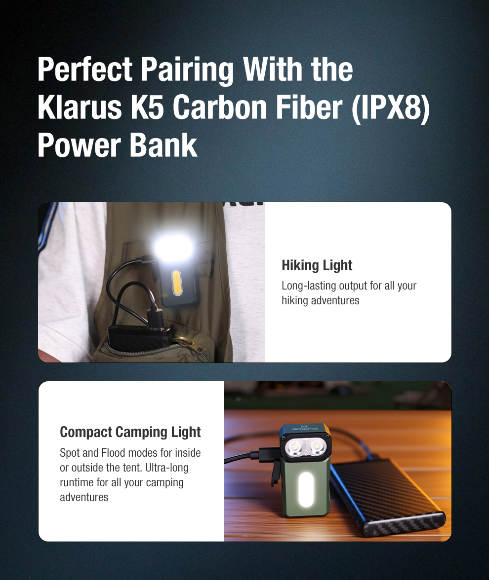 Klarus E8 金屬可旋轉燈頭的 EDC 手電筒