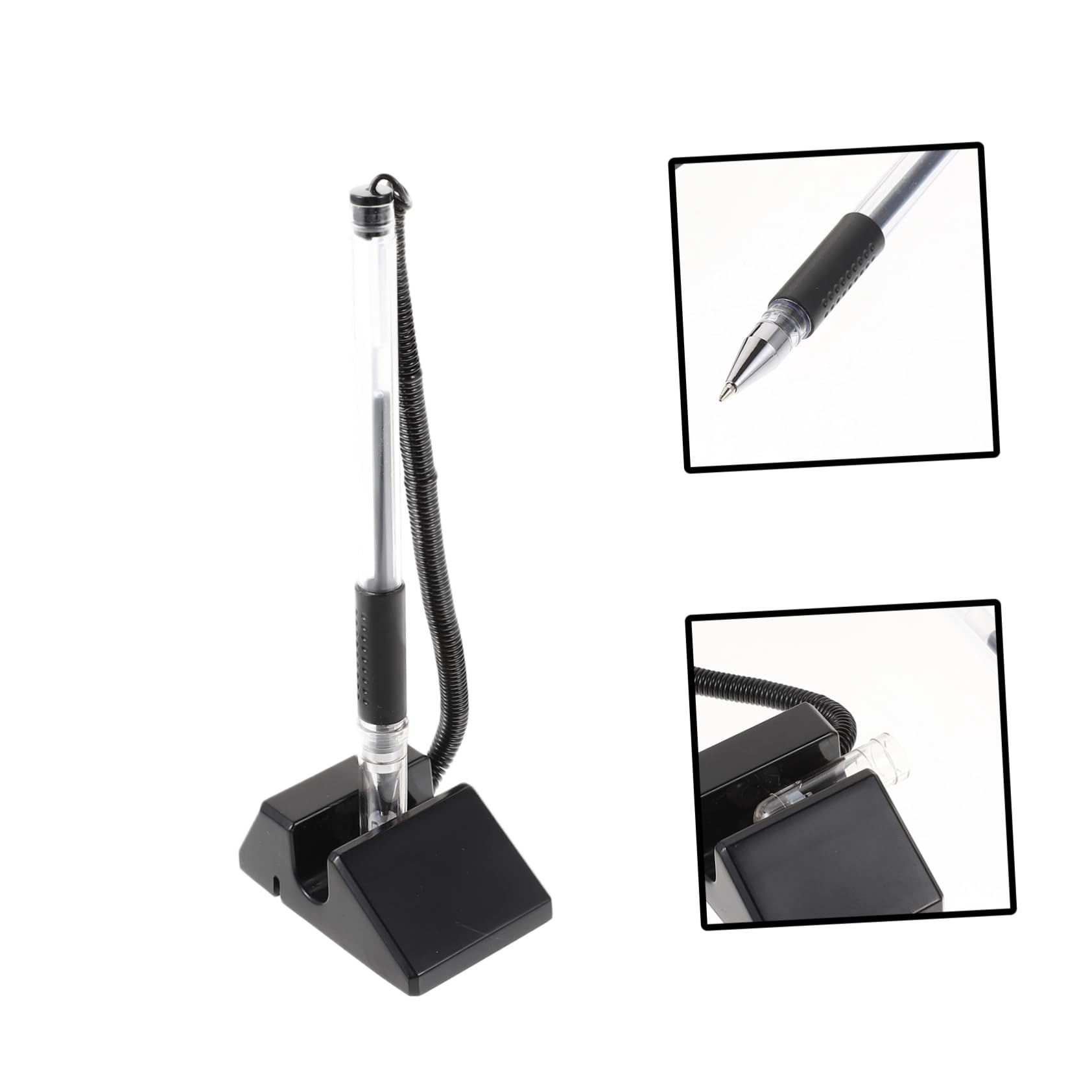 Styno Table Top Desk Pen ST-7380 – Anti-Lost Chain Pen | Office Counter Pen with Stand Base
