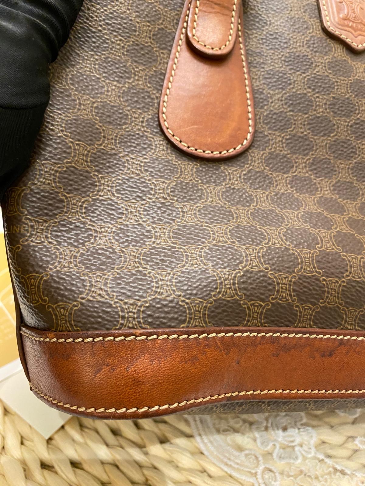 Celine Vintage Macadam Triomphe Bucket Bag
