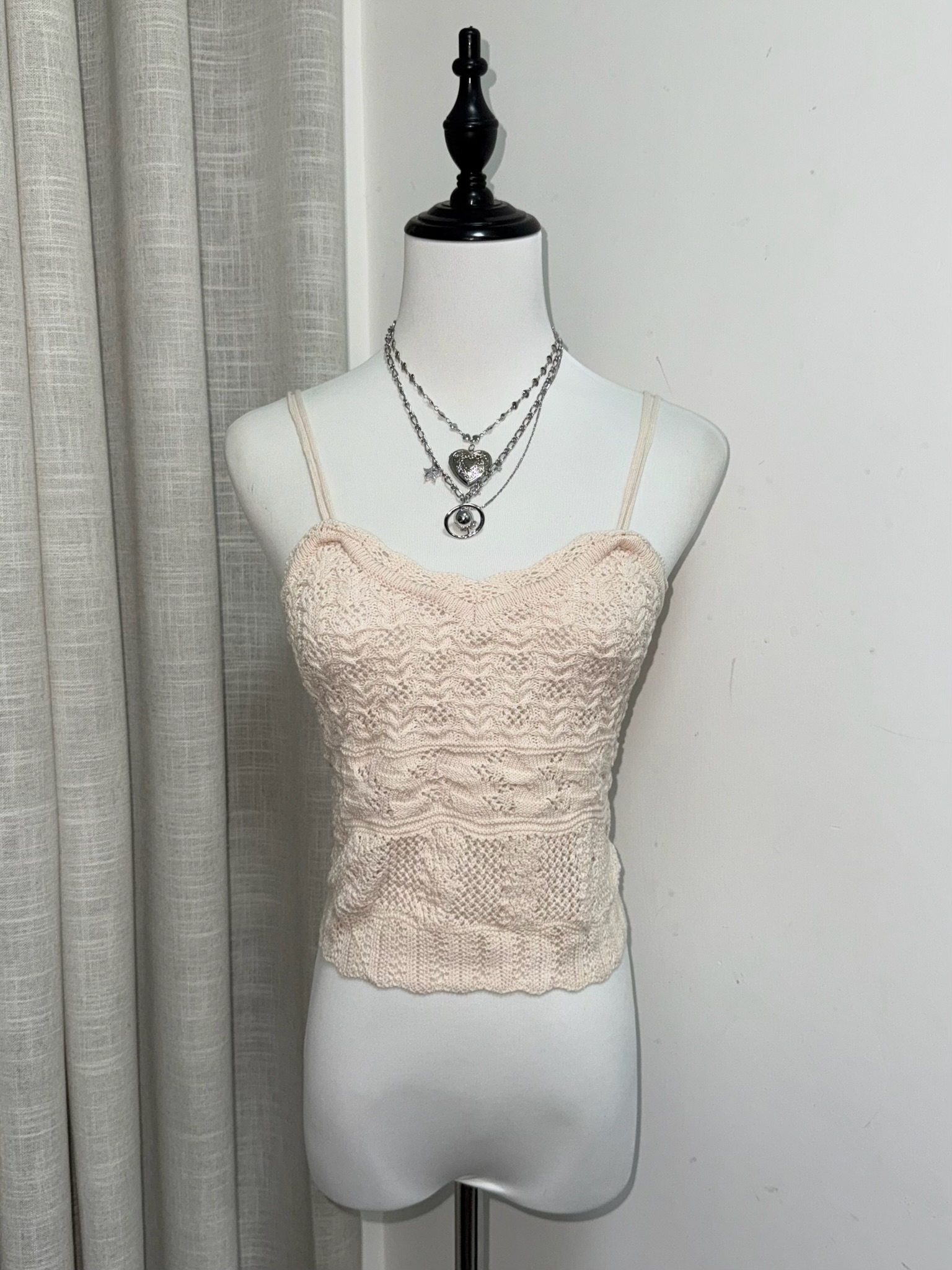 Liz Lisa Pointelle Cami with Scalloped Hem