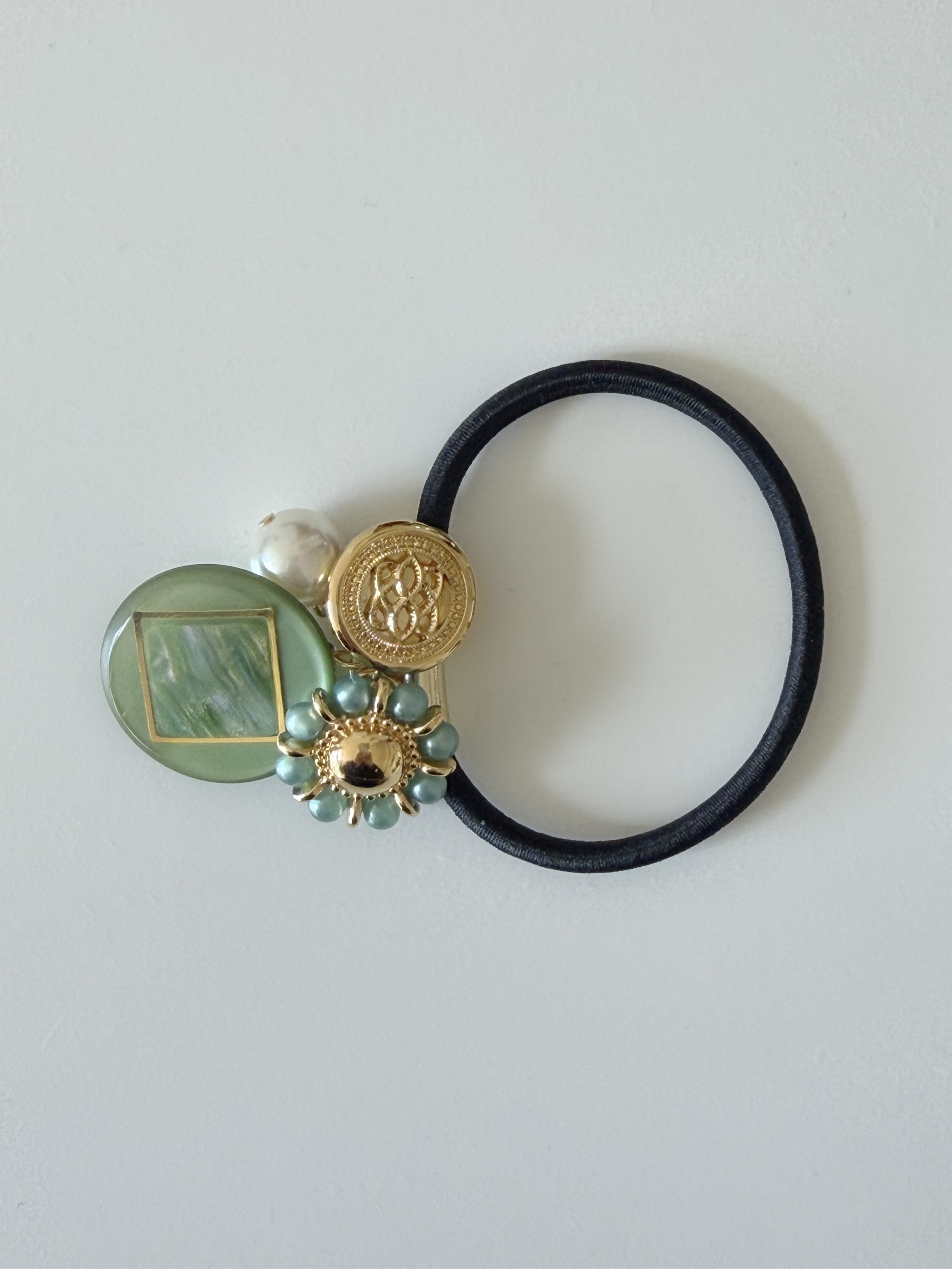 日本復古鈕扣綁髮橡筋/6