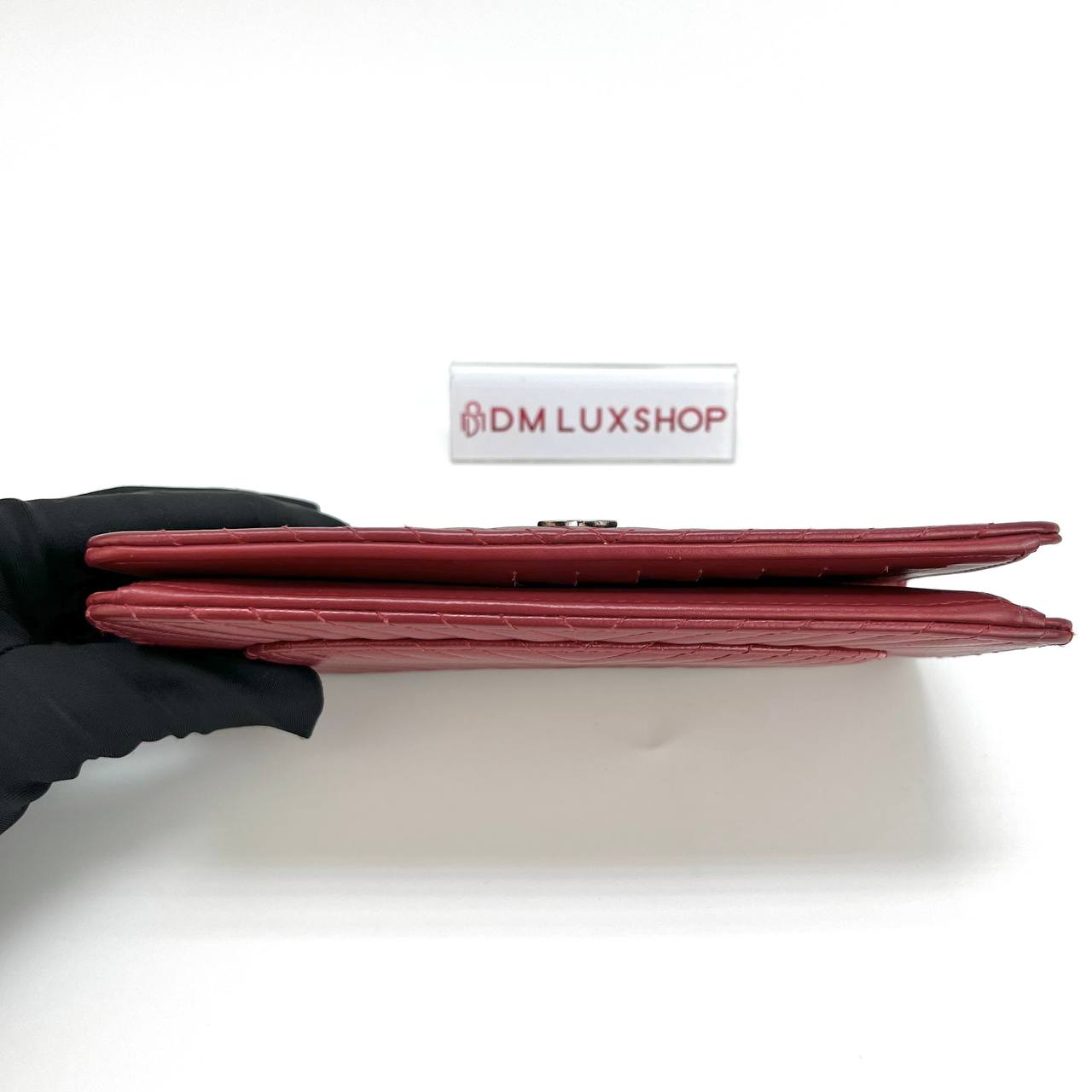Chanel Red Chervon Wallet (Serial 22, Y: 2016)