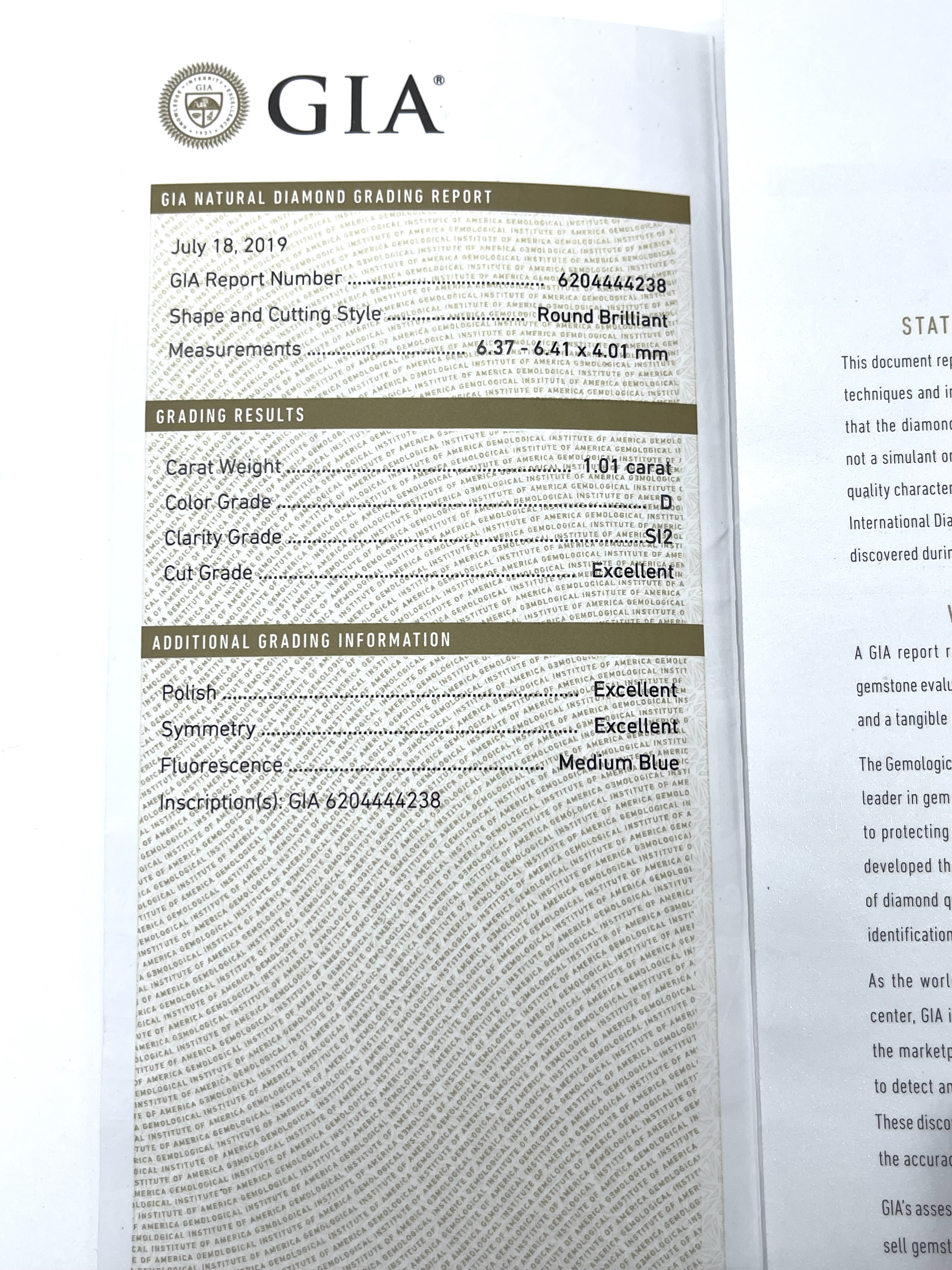 Pre-owned GIA Diamond 1.01ct / Product Code: 26032806