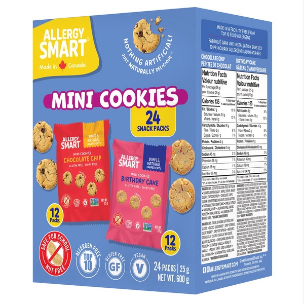  加拿大直送 🇨🇦 - Allergy Smart Mini Cookies 兒童安全迷你曲奇 (24包 x 25g)