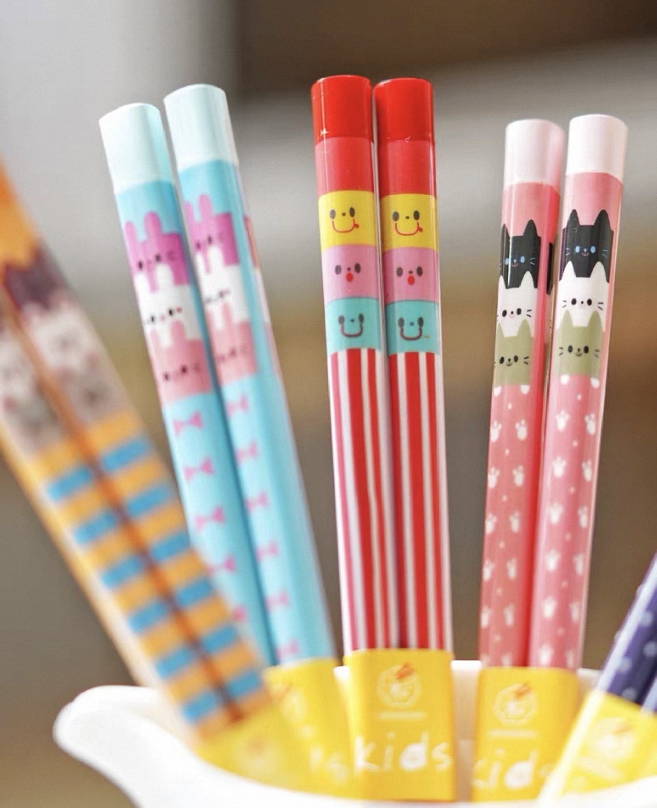 日本Kawai動物系列抗菌兒童筷子