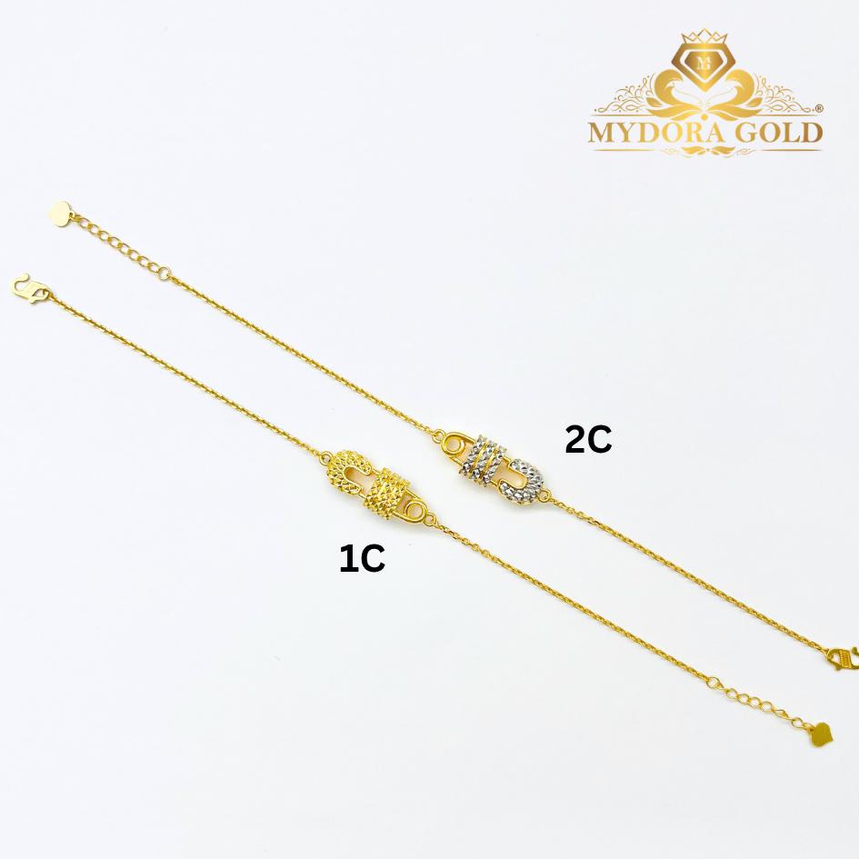 MYDORA Rantai Tangan Premium Safety Pin l EMAS 916/22K