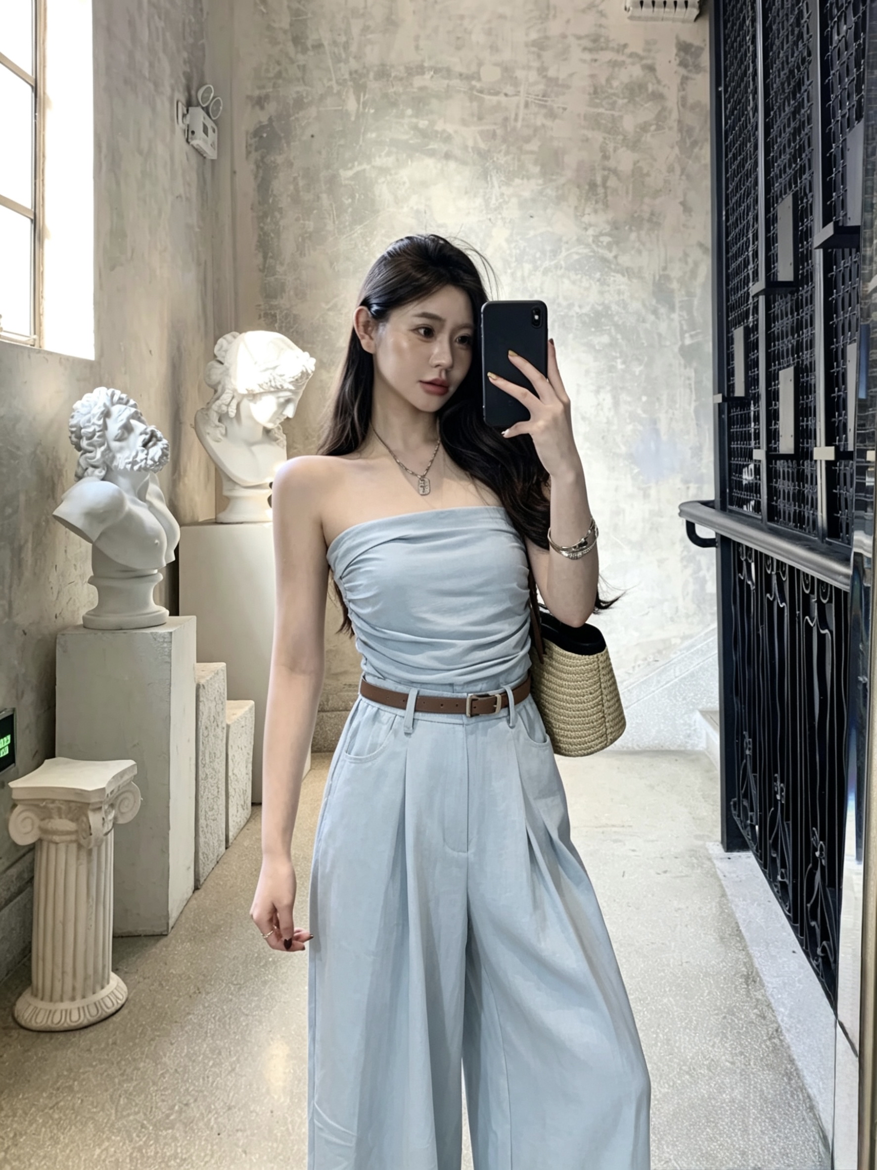 1665 Draped Tube Jumpsuit 垂感抹胸连体裤  （不包含腰围）