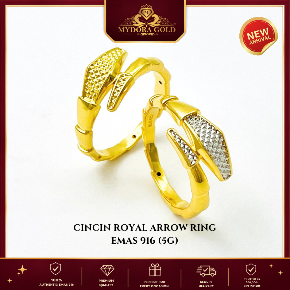 MYDORA Cincin Royal Arrow Ring (5G) l EMAS 916/22K