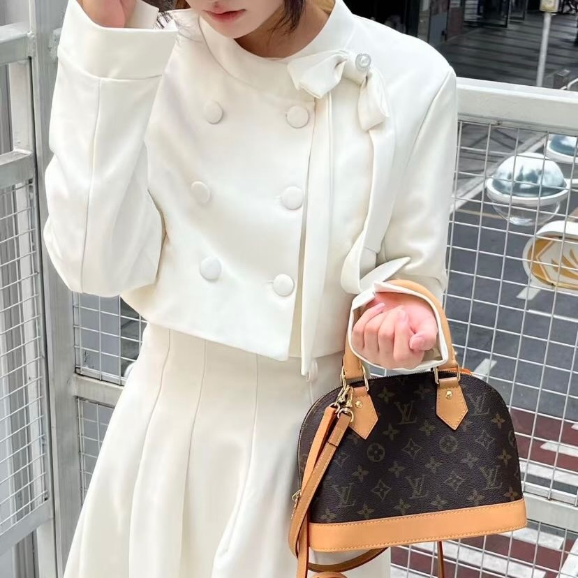 LV 🤍PRE OWNED Alma BB 啡色老花貝殼包 晶片款🤎