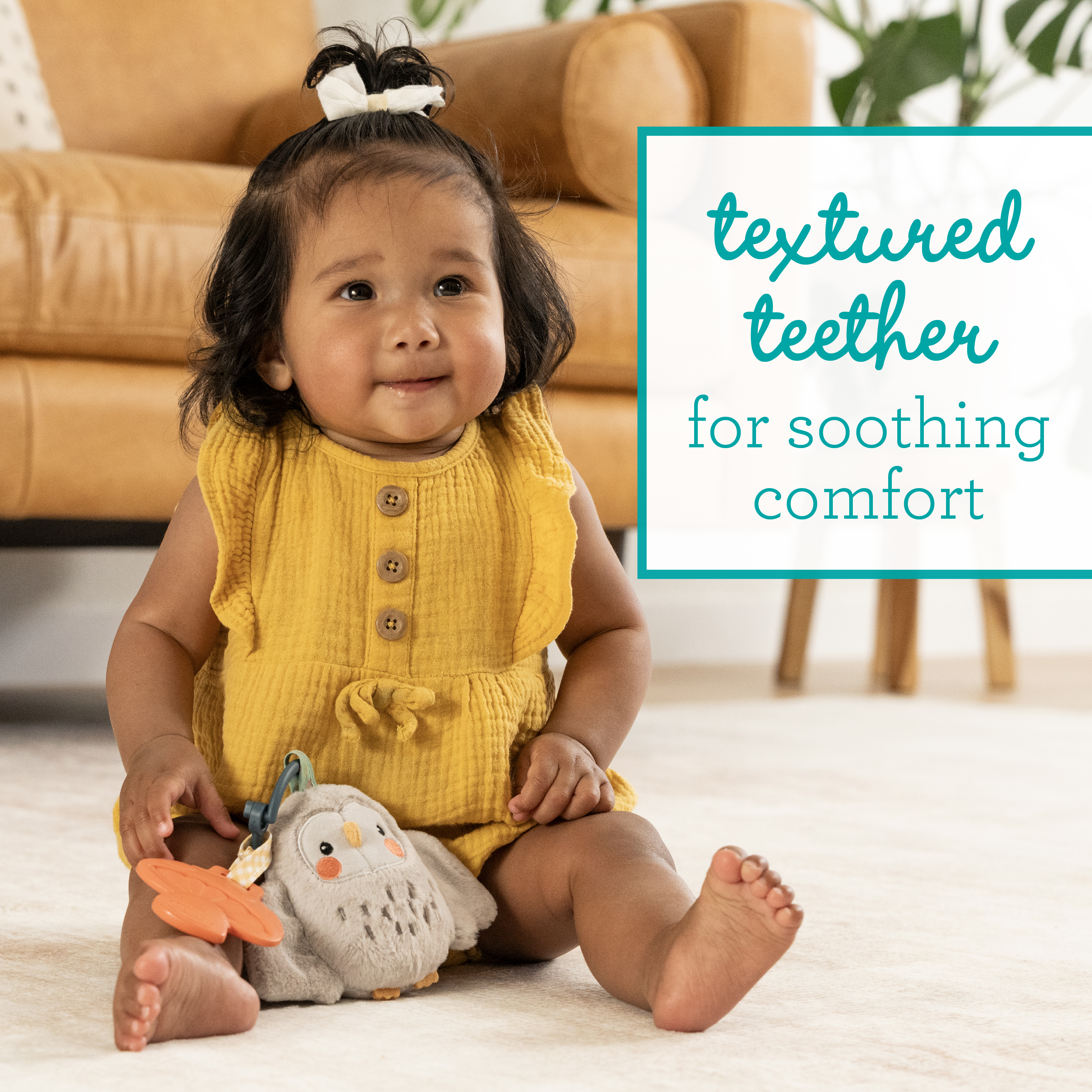 迷你毛絨牙膠玩伴 - Olive 小貓頭鷹　Mini Plushy Pal & Teether - Olive The Owl