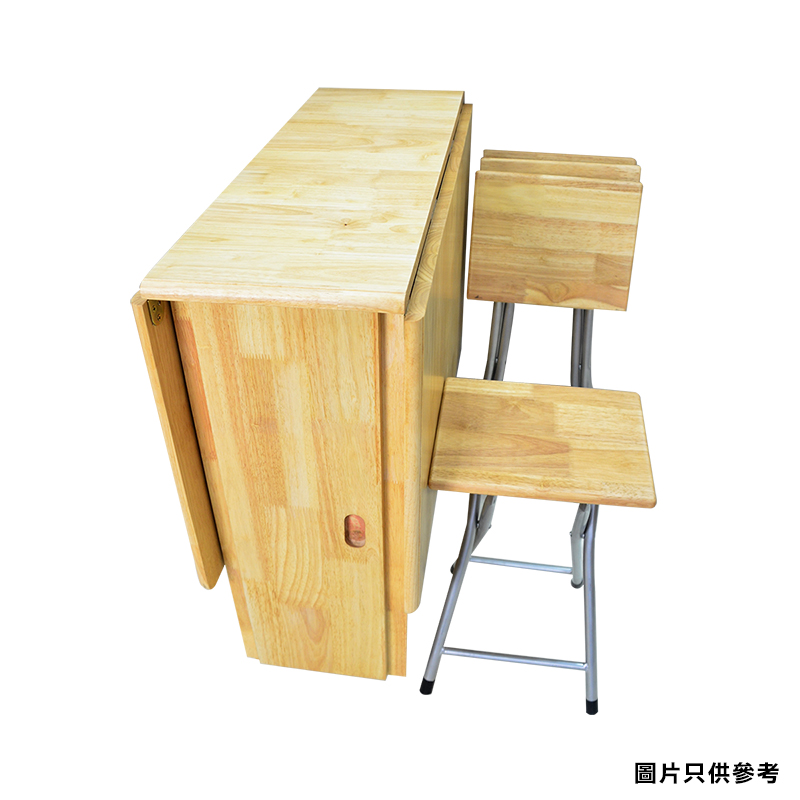 00F36-60/60"一檯四椅橡木雞翼檯