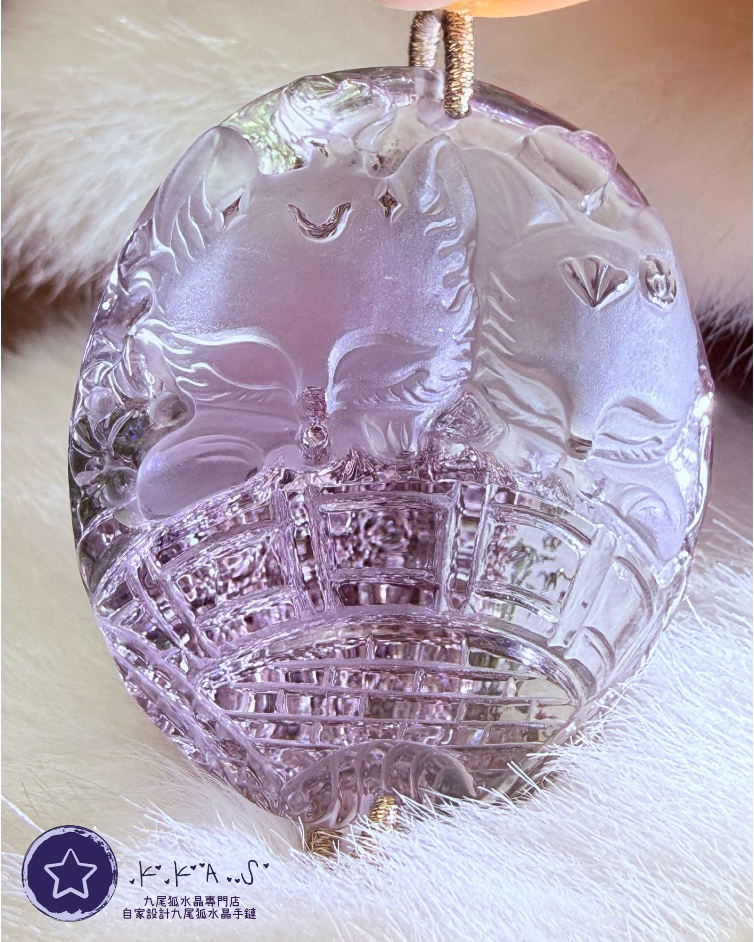 K00140 幽靈 雙狐 - 吊墜/手牌兩用款