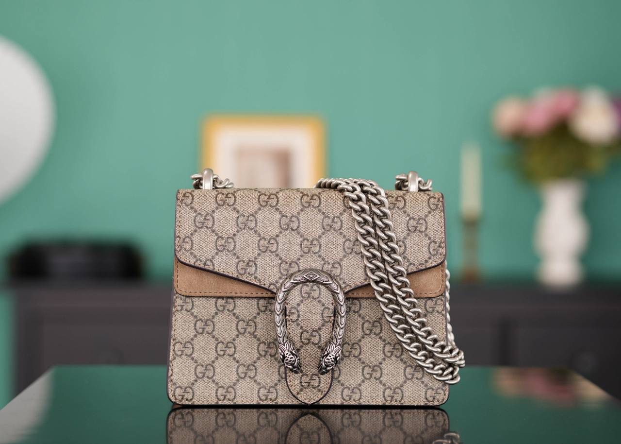 🥯GG Dionysus系列经典酒神 老花卡其 20cm GG家长青款，酒神里面的经典基础款 出镜率非常高 简直是穿搭利器 官方款号 421970 尺寸：20x15x5cm