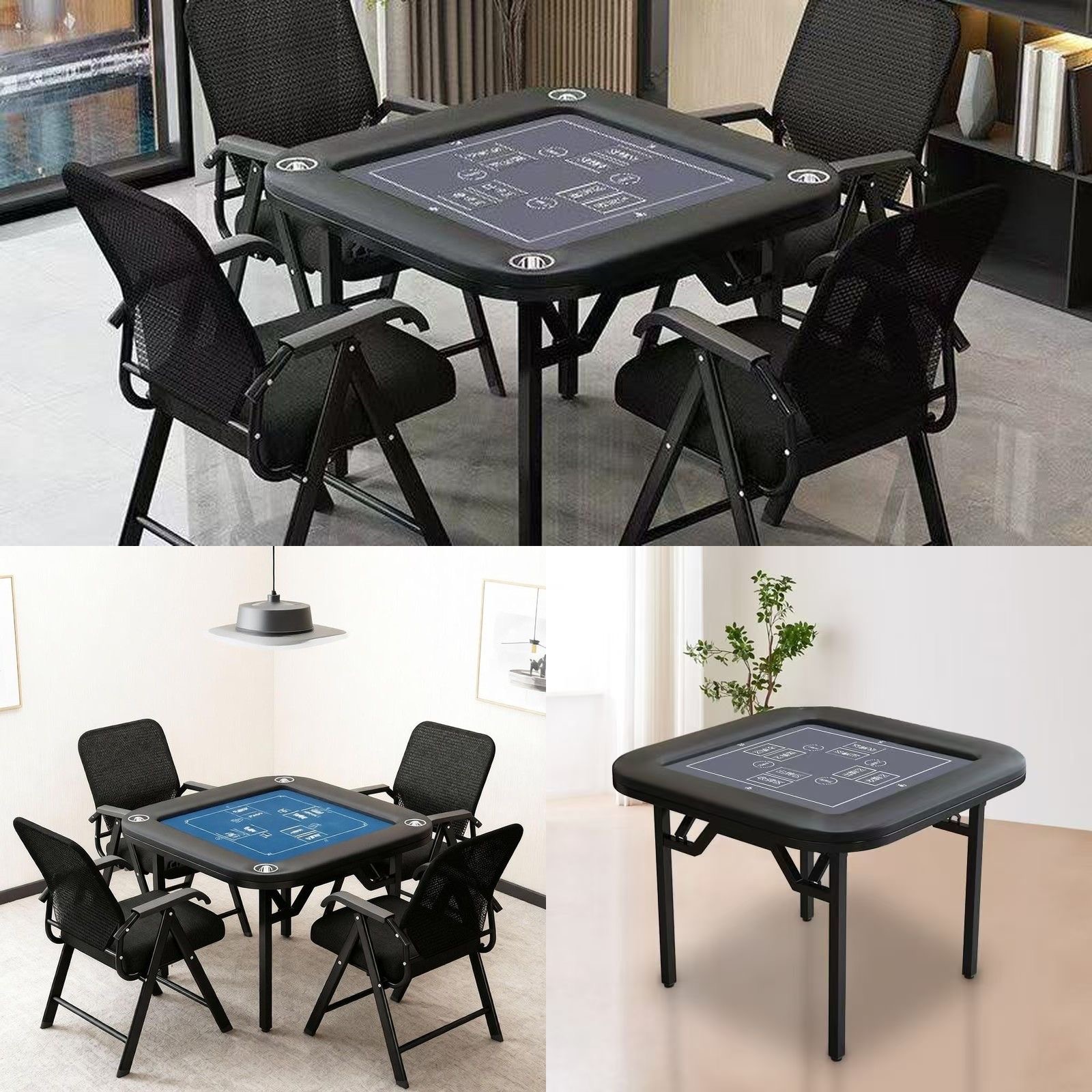 折疊式皮質摜蛋桌家用棋牌桌可折疊簡約現代使用棋牌桌折疊桌‑poker table