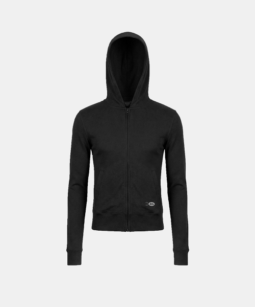 BS Cotton Jersey Zip-Up Hoodie - Black
