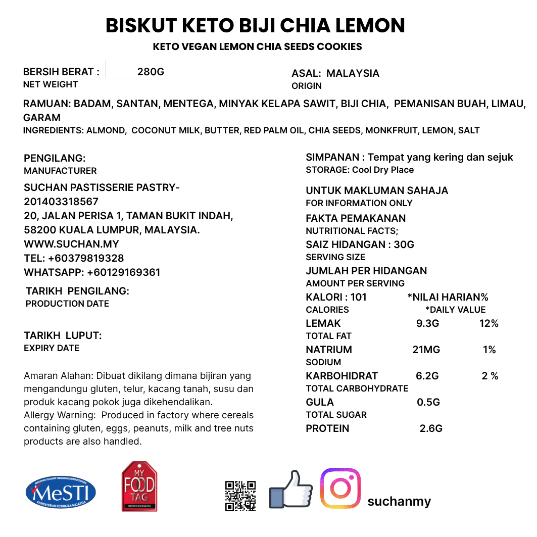 Keto Vegan Lemon Chia Seeds Almond Cookies