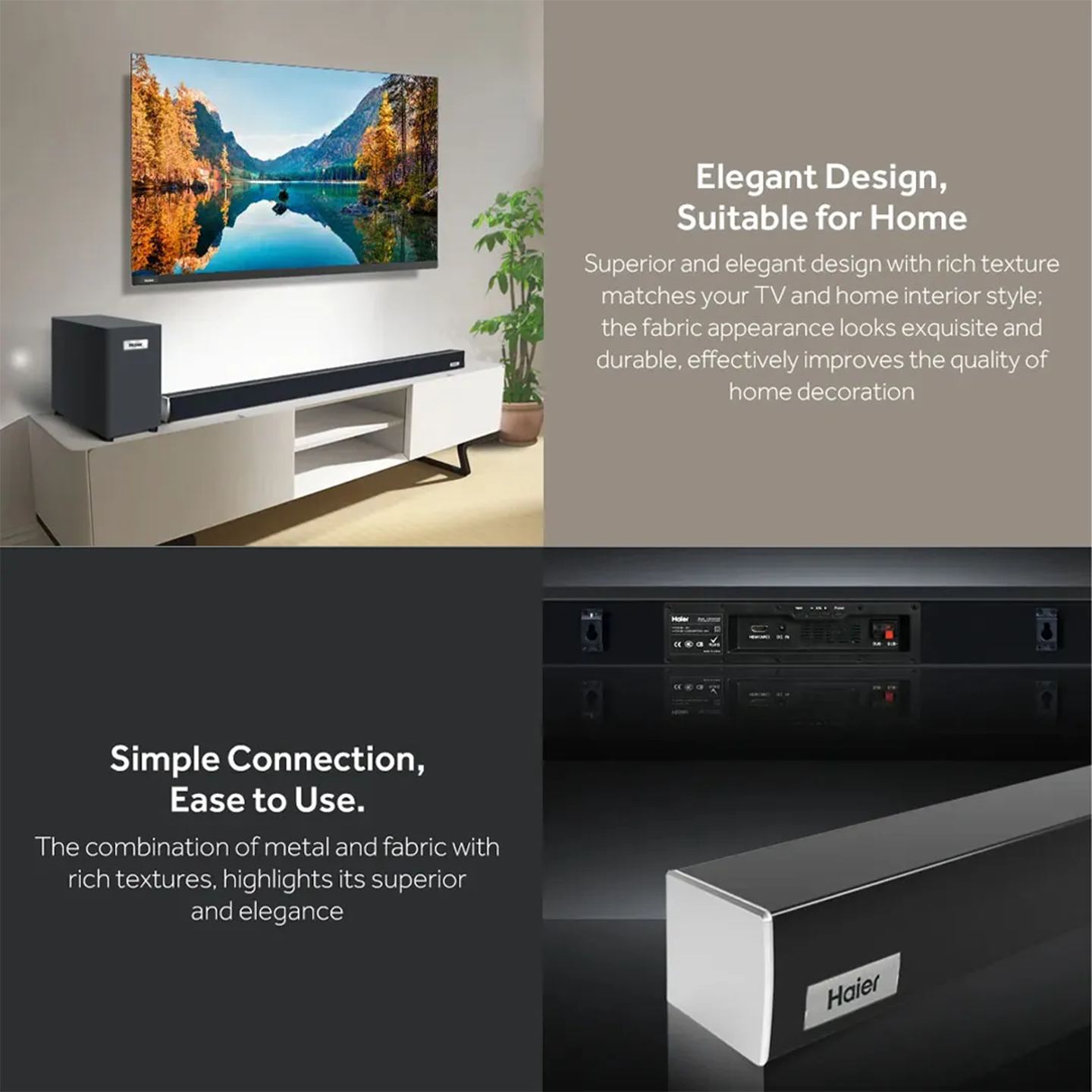 Haier 2.1ch Detachable Soundbar with Wireless Subwoofer (HSD3A040B)