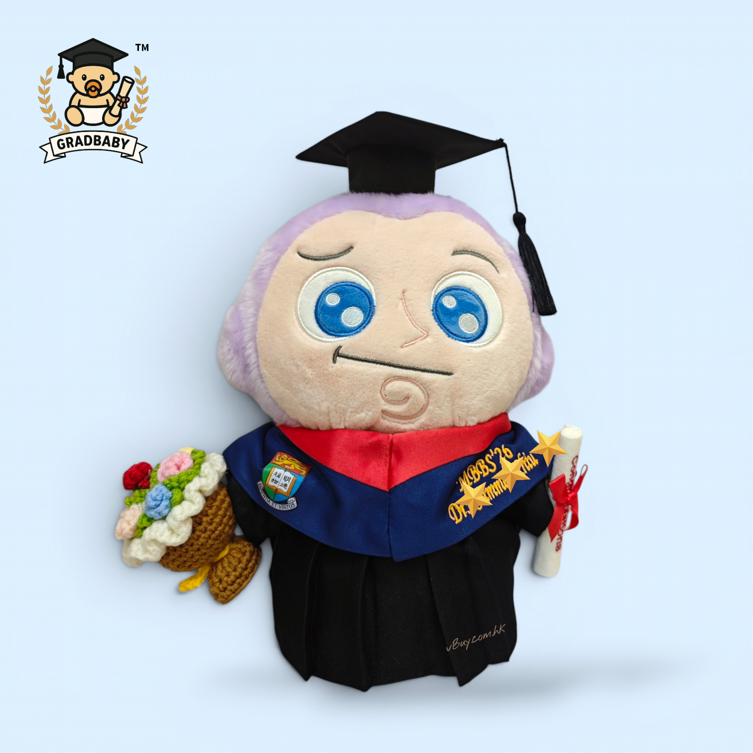 巴斯光年香港大學畢業公仔可加名 27cm 正版 香港現貨 Gradbaby 