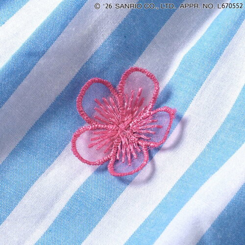 🆕【⭐訂購⭐】🇯🇵日本直送🌀#Sanrio 刺繡 立體花朵 荷葉褶邊 條紋 上衣［2款選］🌀 [ELDA-0265][260529]