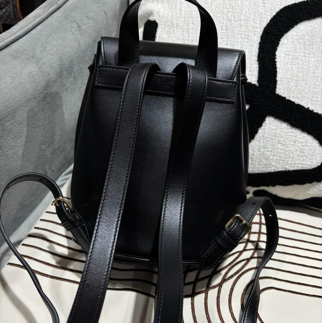Celine Bonnie Backpack 黑色金扣 100%Authentic, 98%New ✅Dust bag