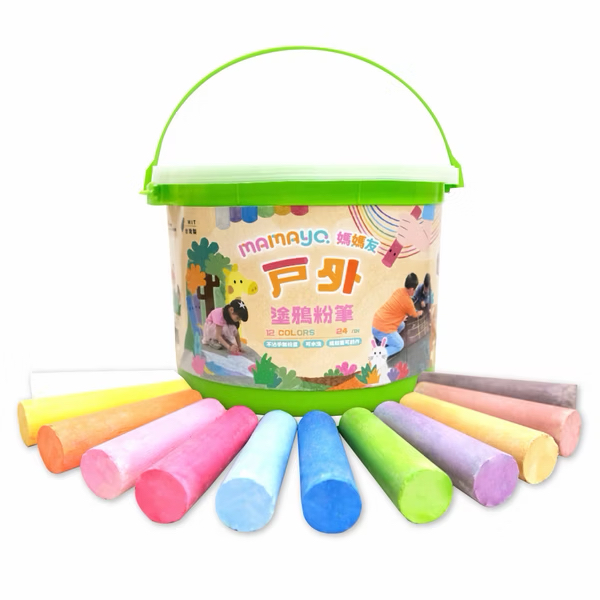Mamayo 戶外塗鴉粉筆24支(12色)