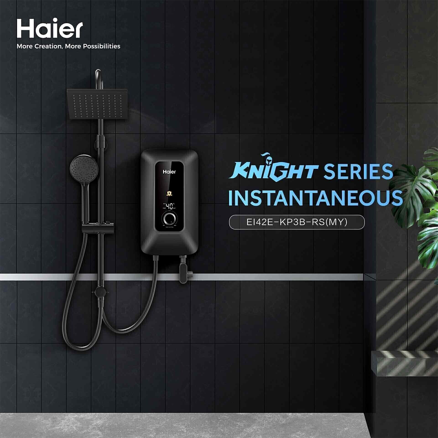 Haier 4.2kW DC Pump Rain Shower Water Heater (EI42E-KP3B-RS)