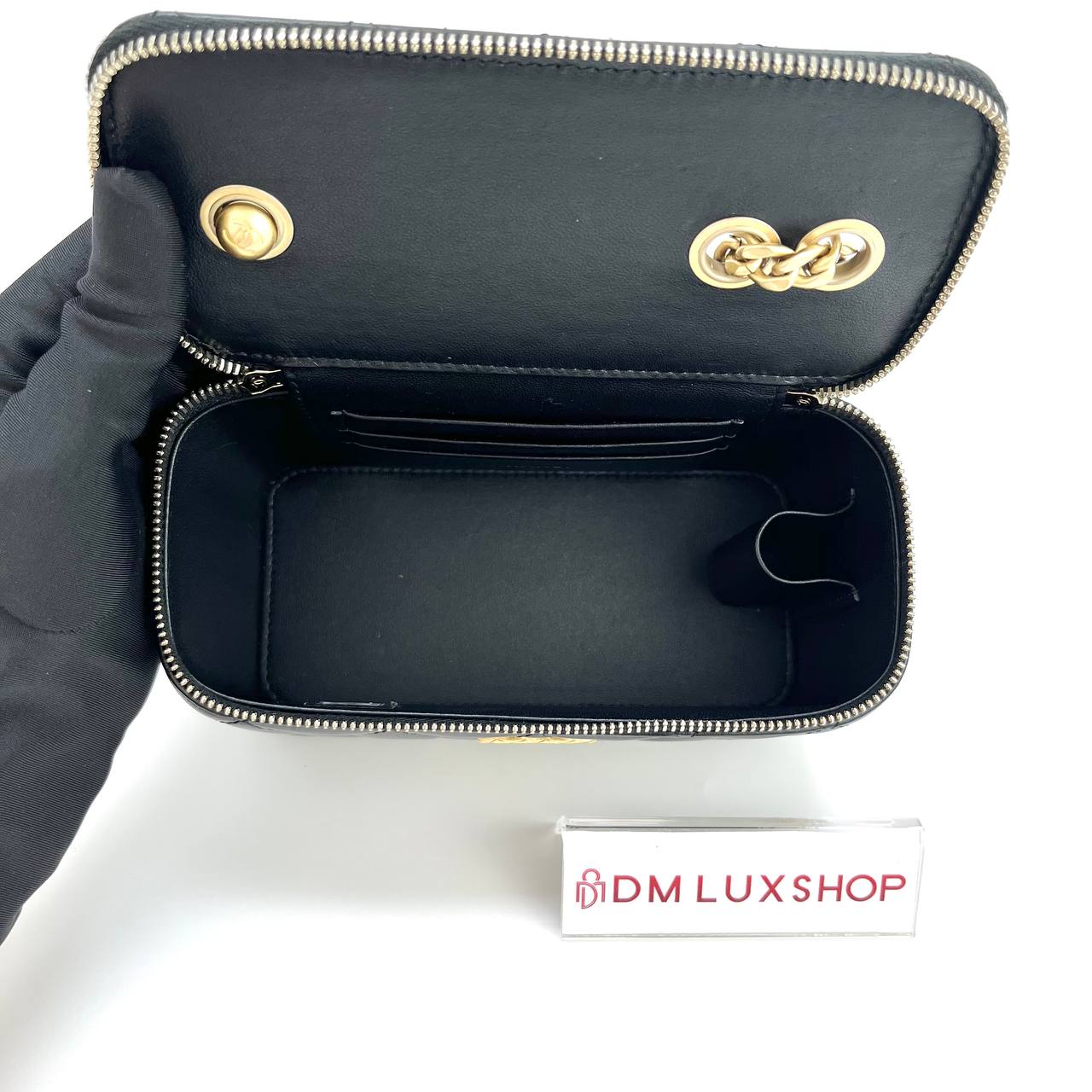Chanel 22K Black Vanity Case GHW (Microchip)