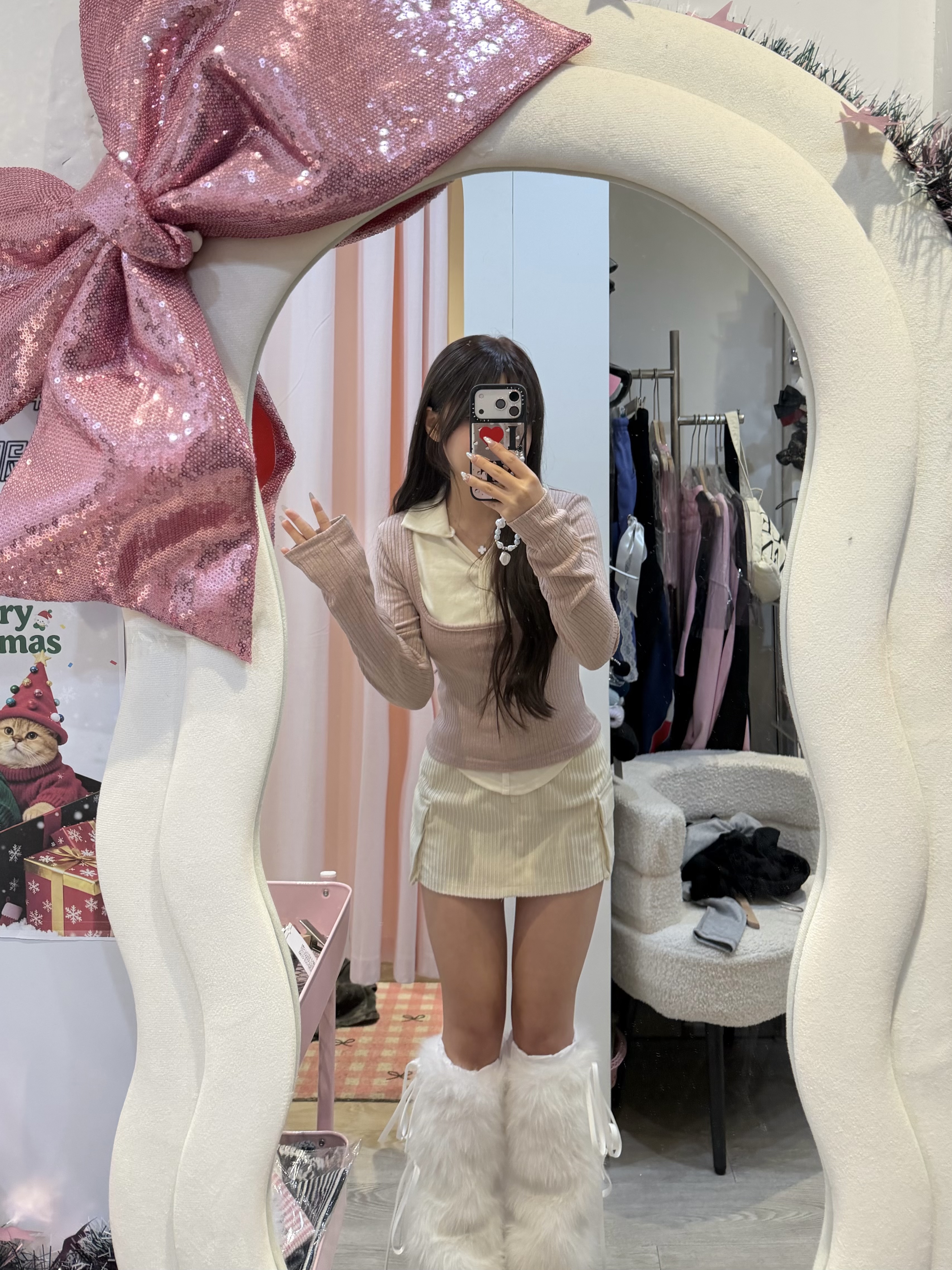 已售罄❌韓國開領假兩件拼色top