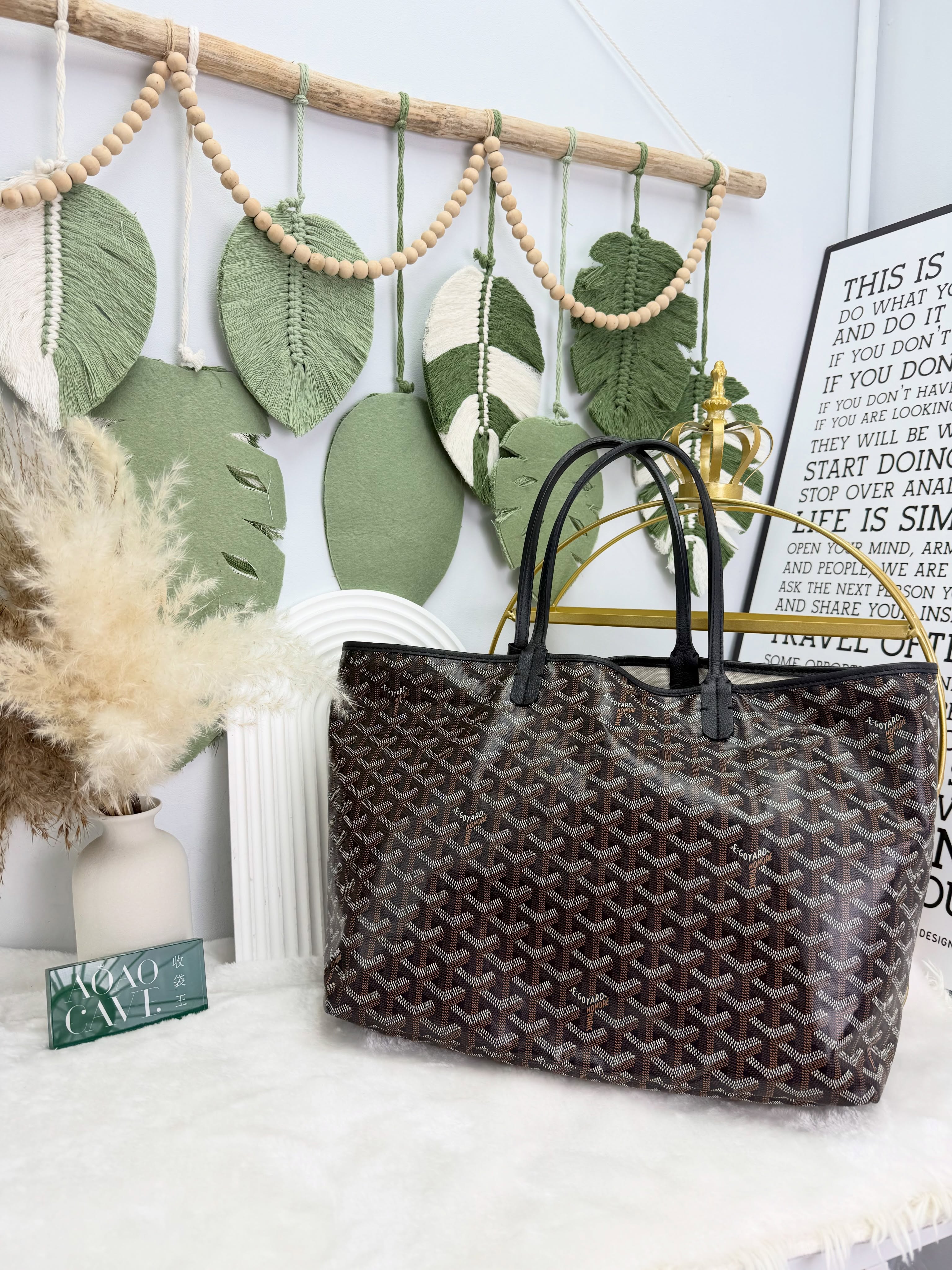 Goyard 👜 PRE OWNED 🛍️黑色老花 black saint Louis pm size 有子袋有單🤎