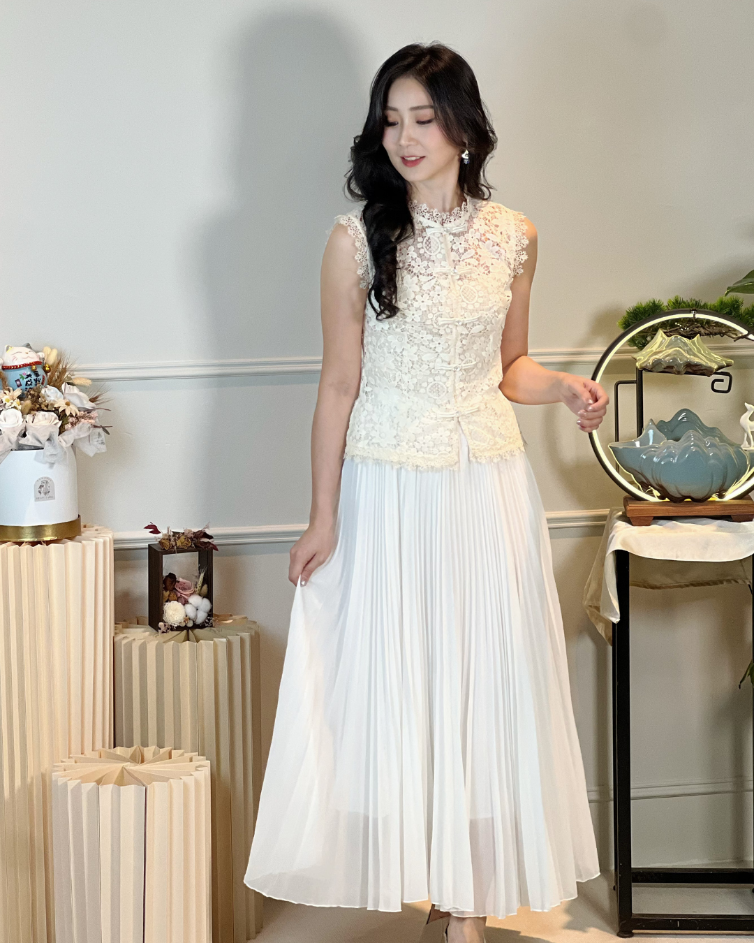 5104 Quintina Pleated A Line Skirt 