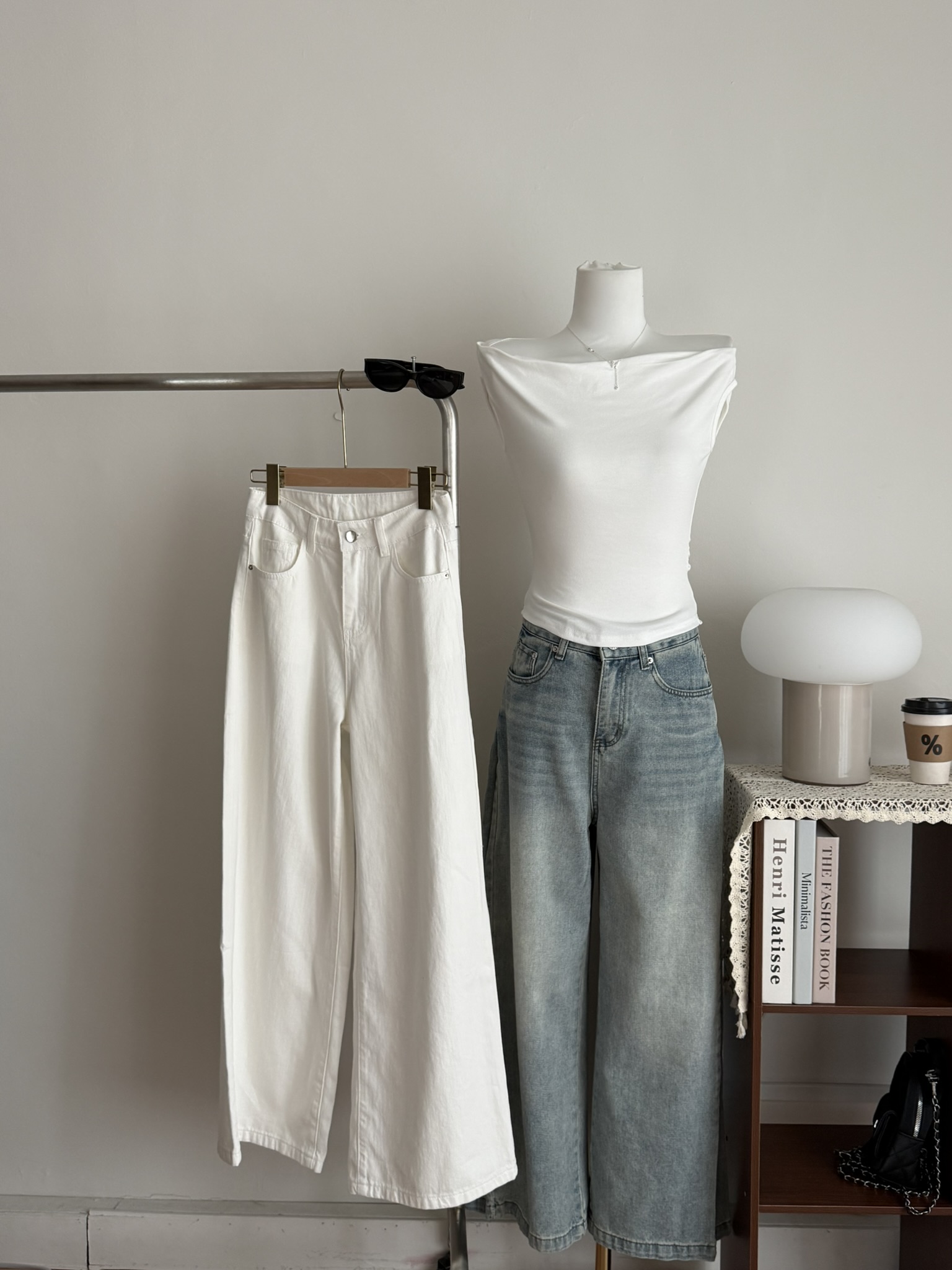 Hanna Wide-leg Jeans | White