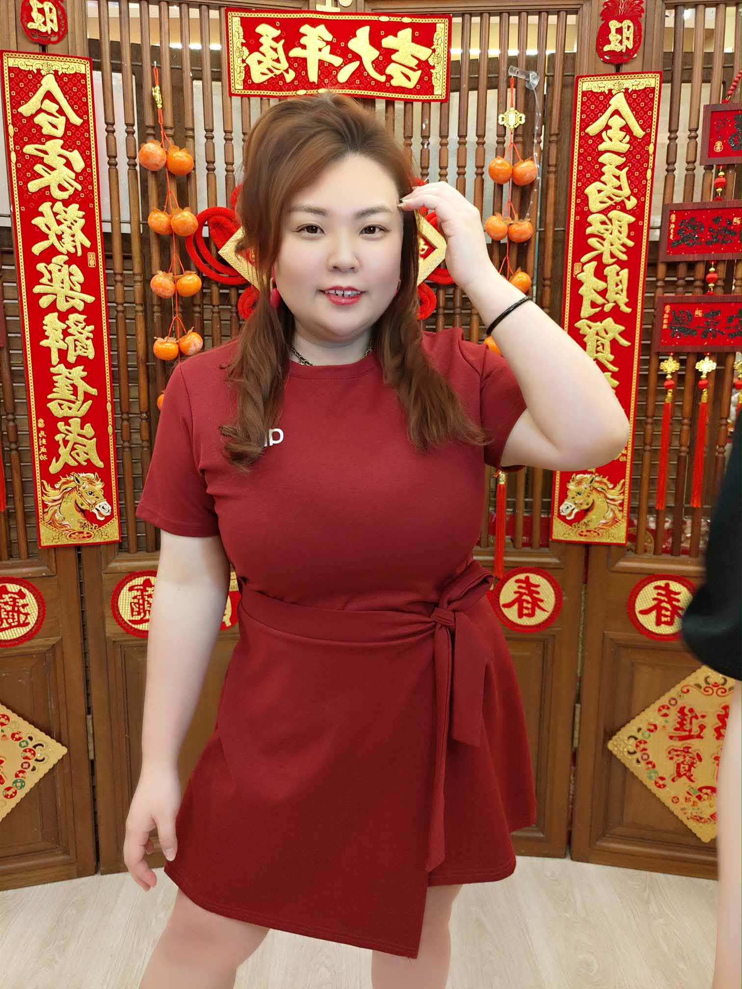 NFA08 TW#8163 设计款圆领舒适连衣裙