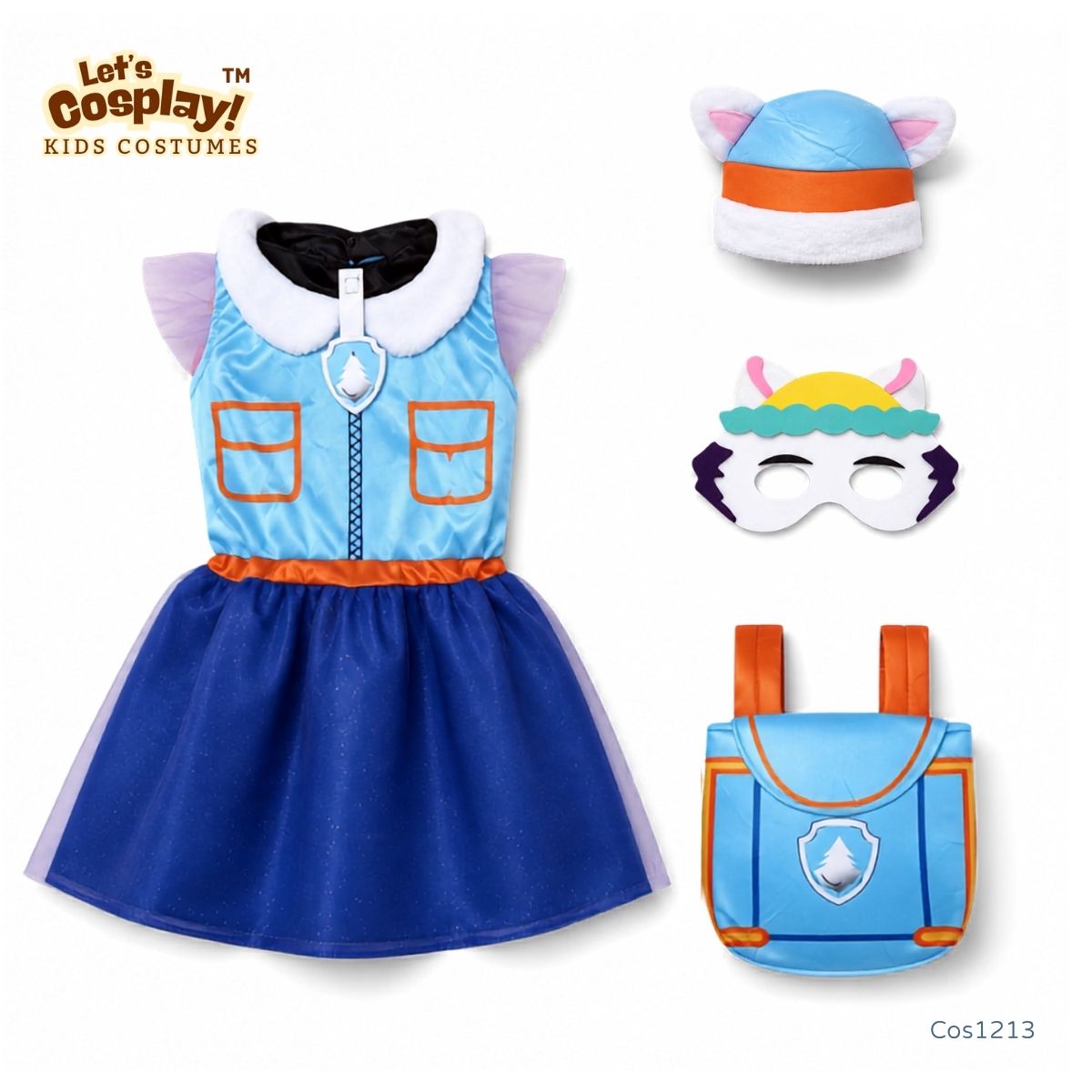 汪汪隊立大功珠珠服裝 Paw Patrol Everest Costume｜女童雪地救援角色扮演｜Lets Cosplay 香港現貨