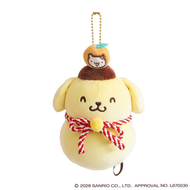🌸 【預訂】Pompompurin 鏡餅公仔掛飾 - Pompompurin 30th x 郵便局