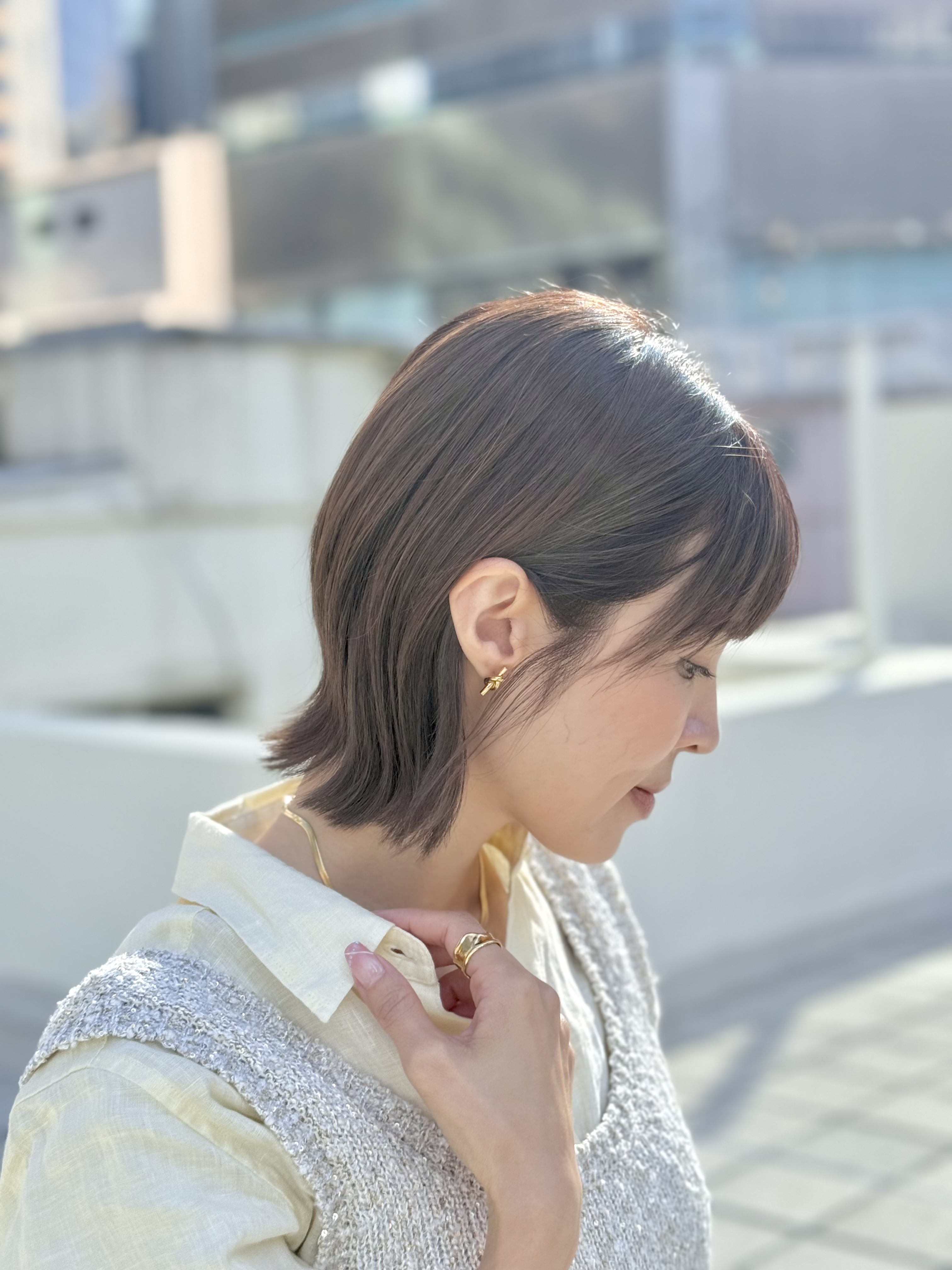 Gold irregular stainless ring