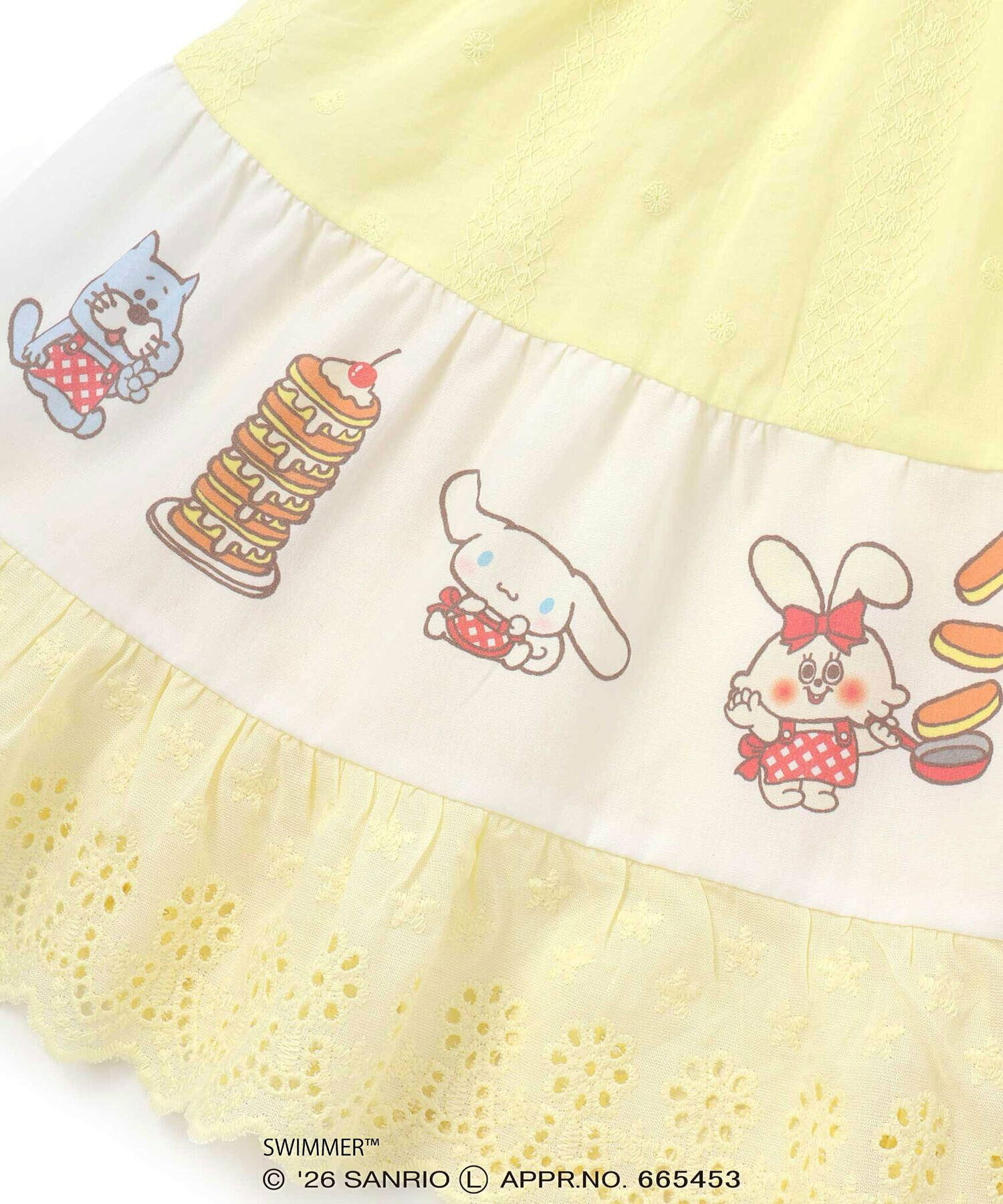 🇯🇵預訂 日本直送🇯🇵Slap Slip x Swimmer x Sanrio系列兩色人物印花蝴蝶結蕾絲短袖連身裙
