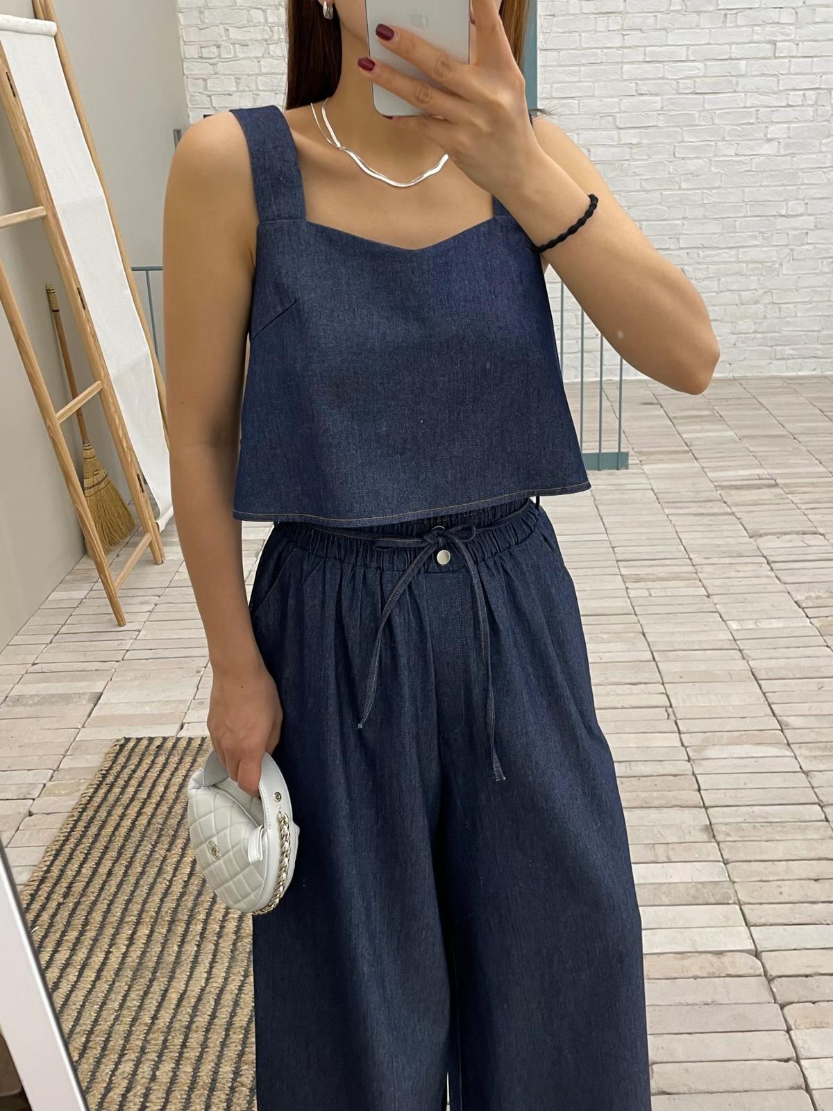 前後兩著Top+牛仔褲Set