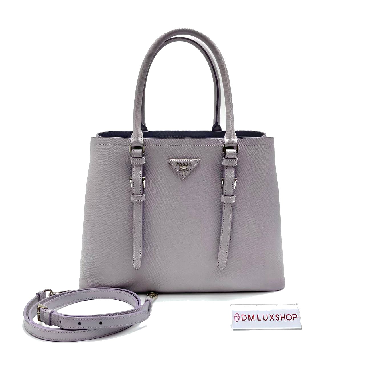 Prada Purple Saffiano Double Tote