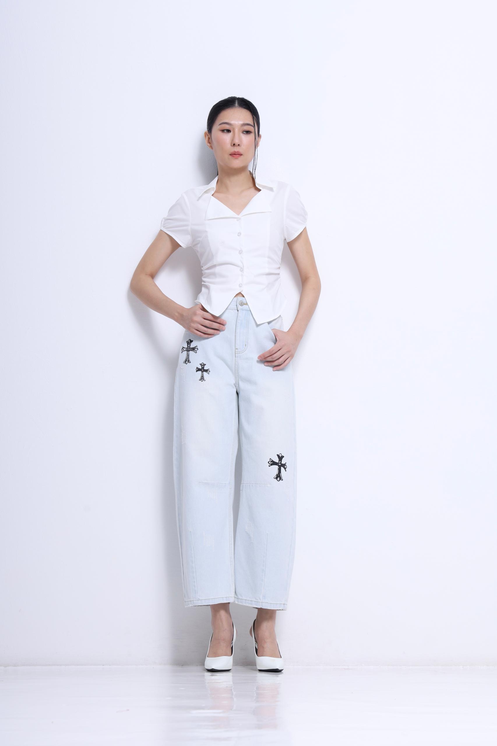 CB2800 TWO STYLE COLLAR SHIRT BLOUSE