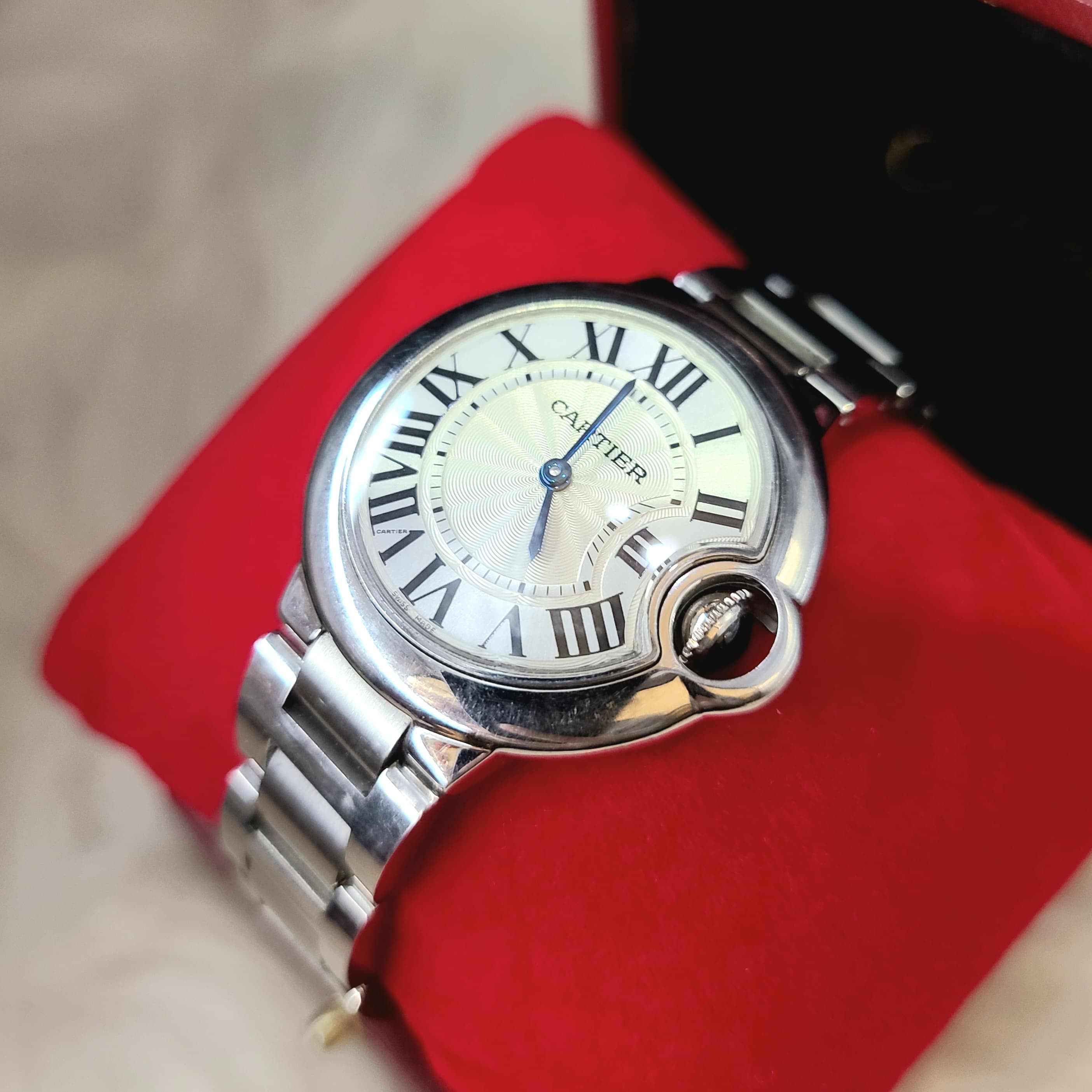 Cartier 藍氣球精鋼石英錶