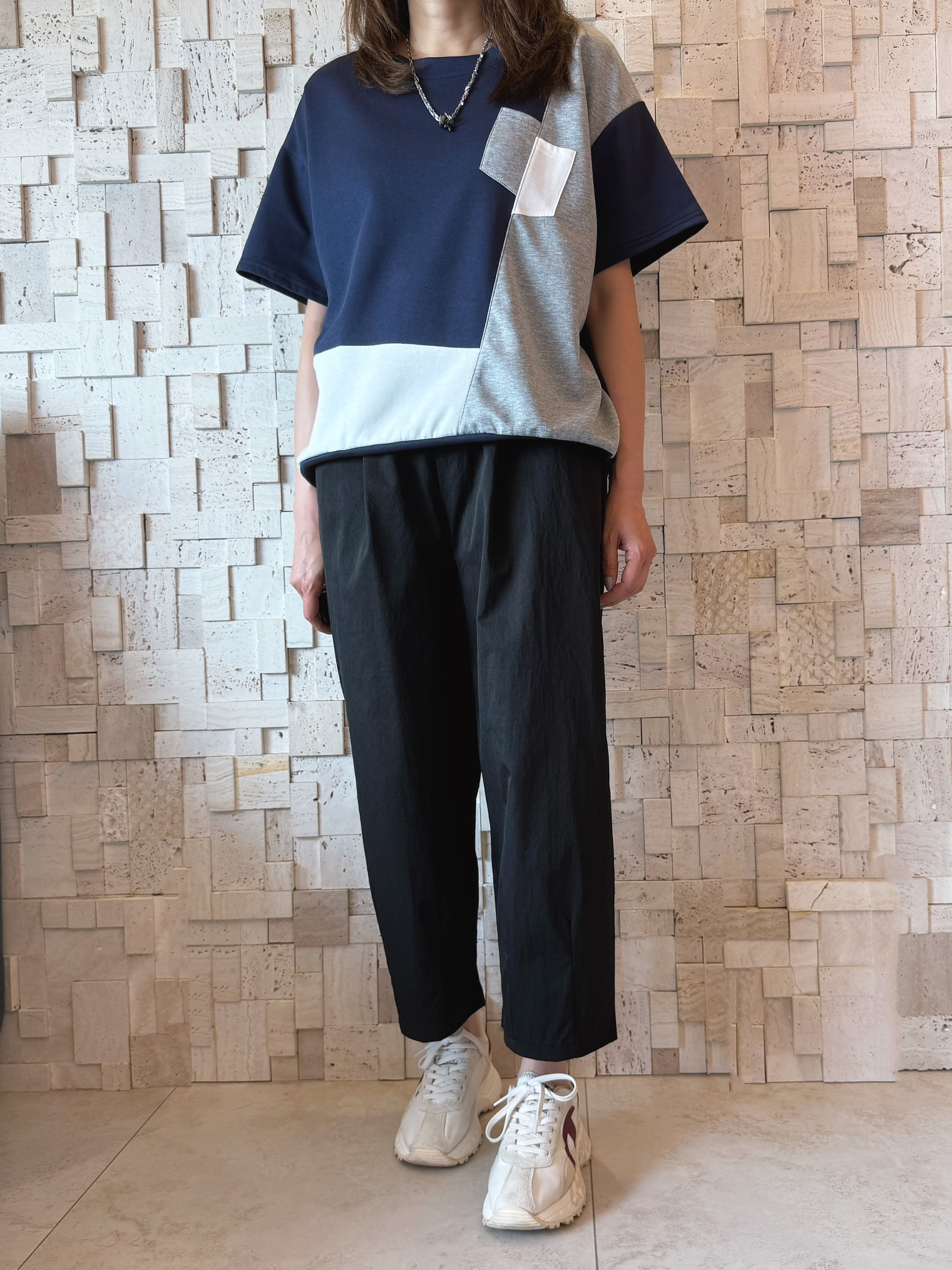 #2101 簡約拼色Top